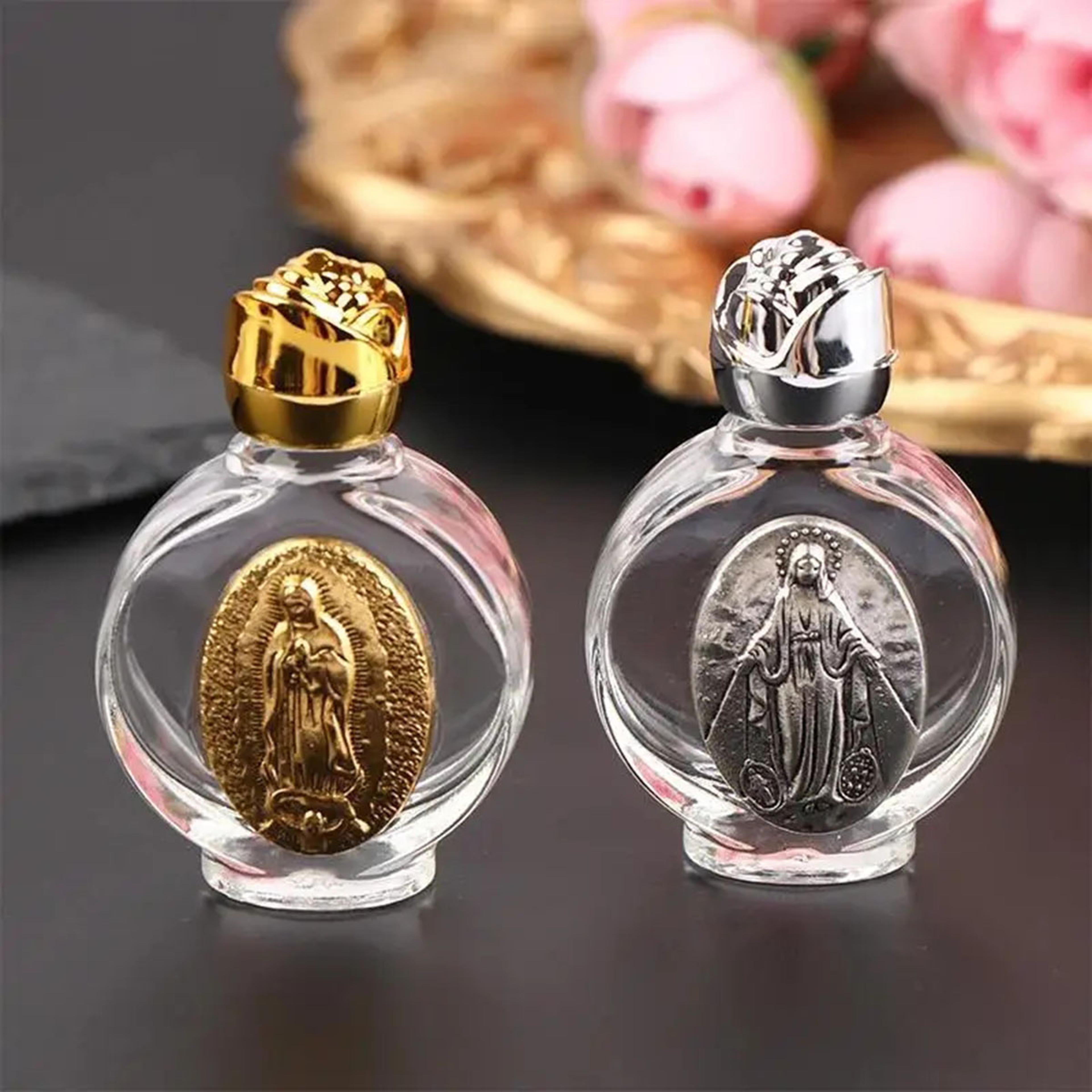 holy water bottle cross sculpture virgin religious bottle