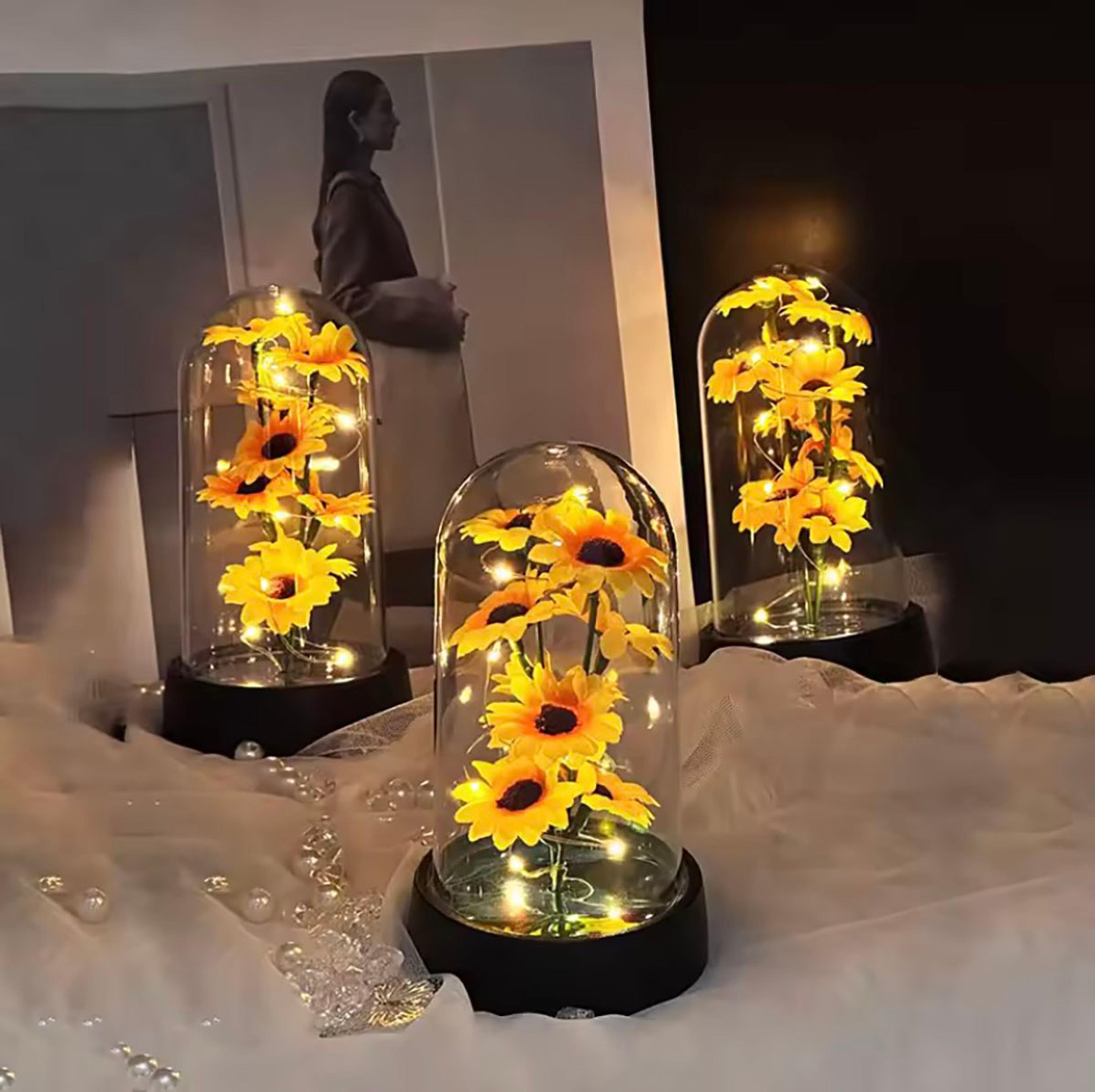 eternal flower gift small sunflower plastic set perfect for graduation, valentines day, mothers day, and birthday