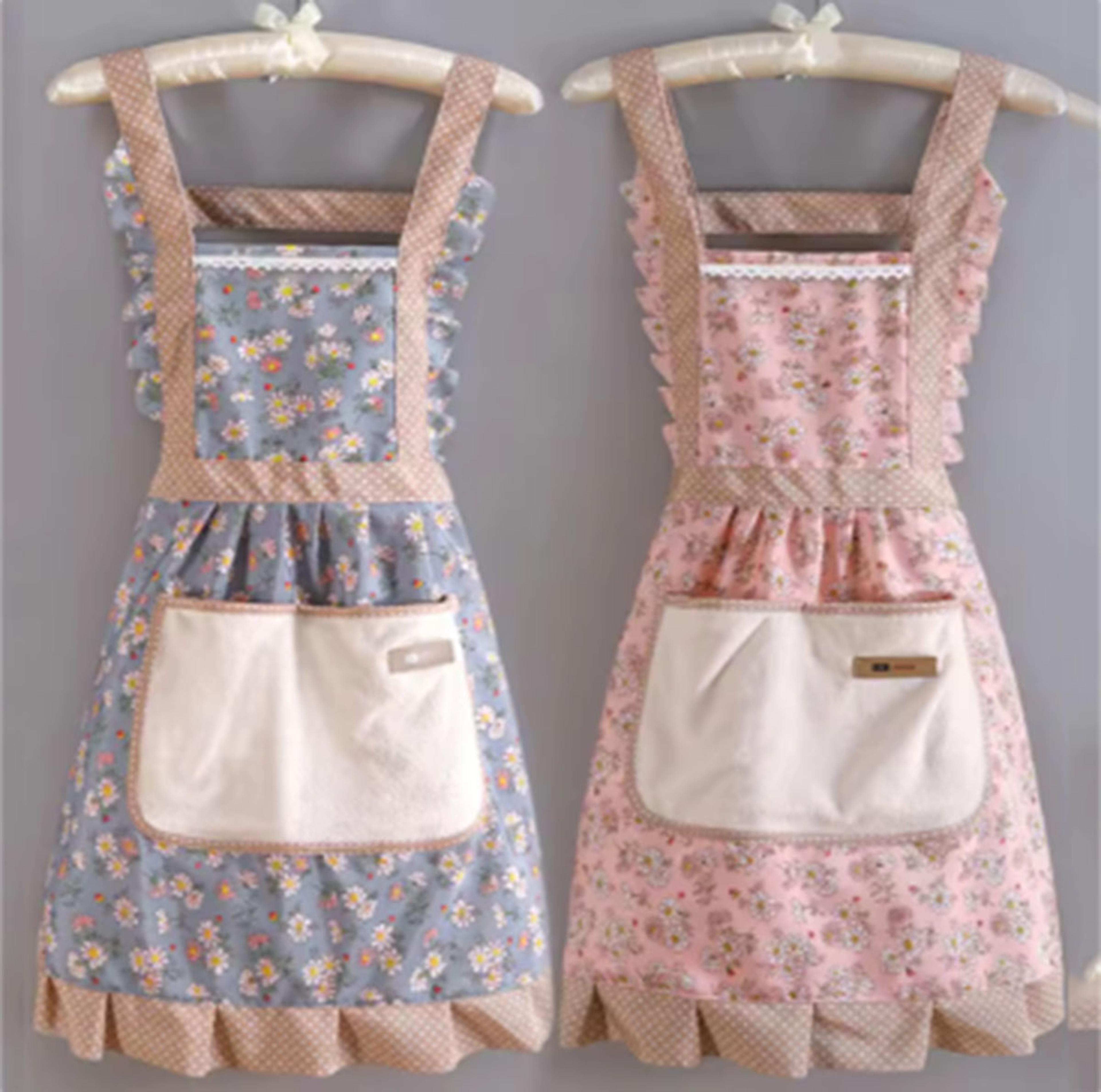 lovely canvas apron for women, kitchen cooking, household wear, antifouling and breathable, cleaning suitable