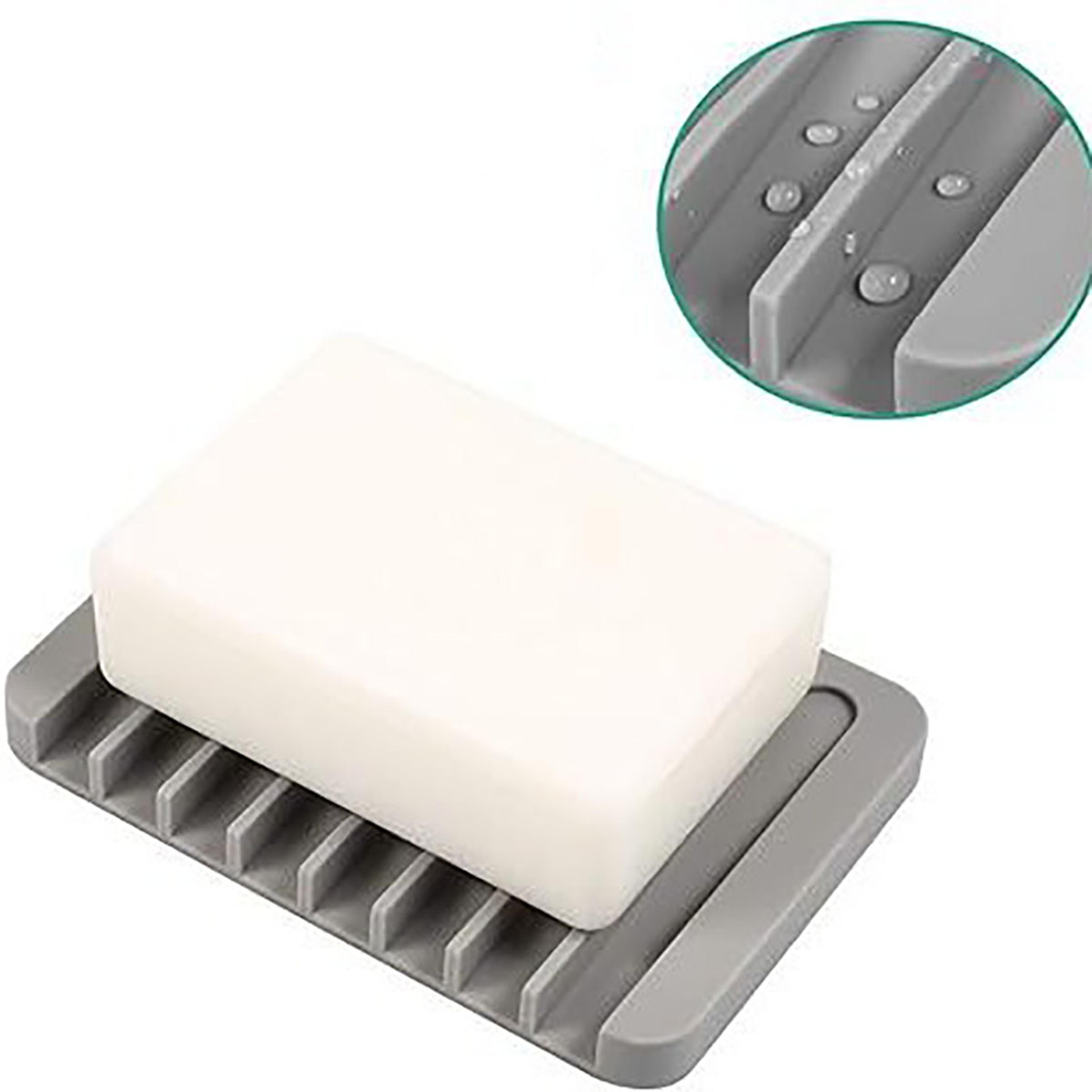 durable silicone soap holder tray soap box storage plate for bathroom sink draining sponge shower accessories