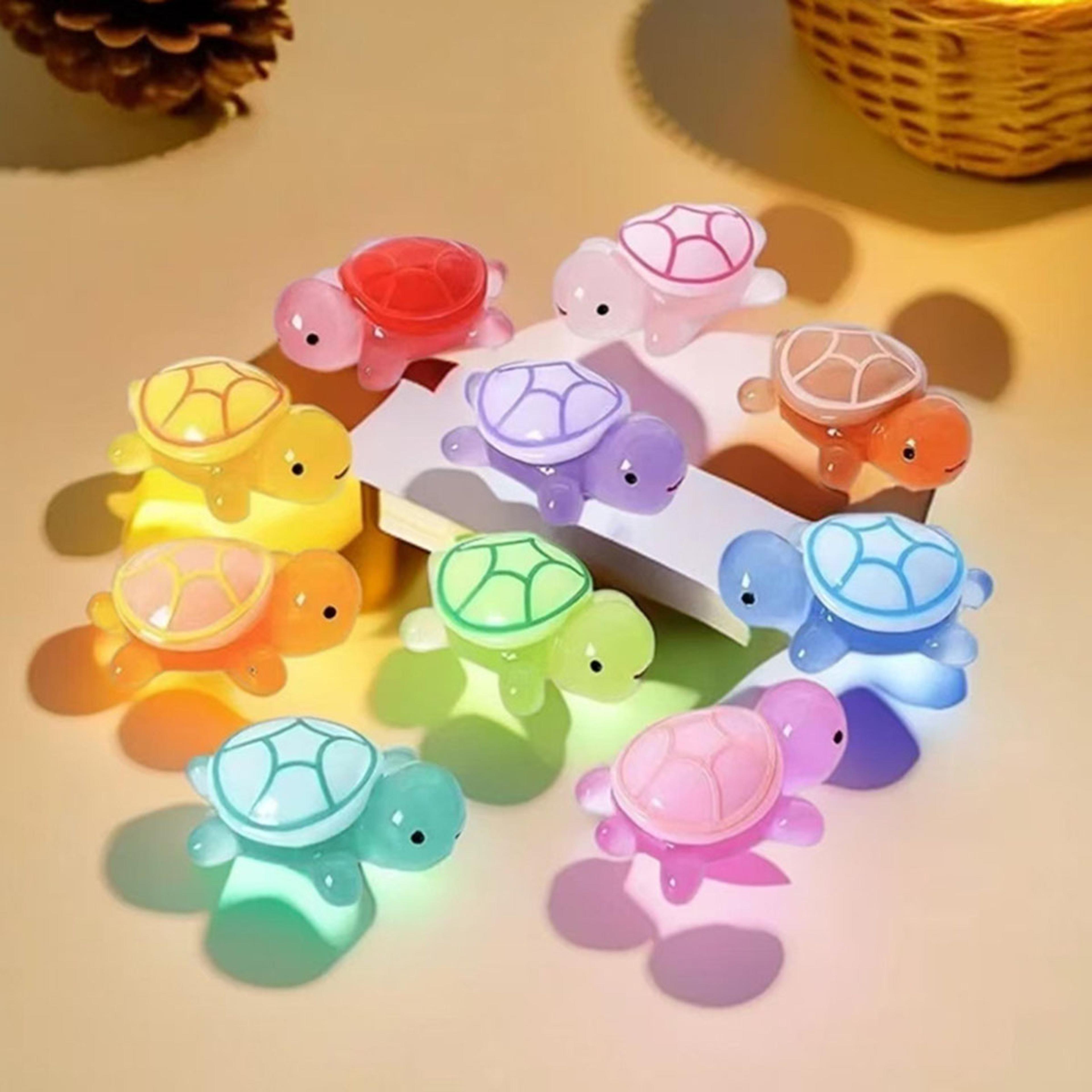 luminous mini turtle garden home decoration glowing 3d animals micro landscape ornament