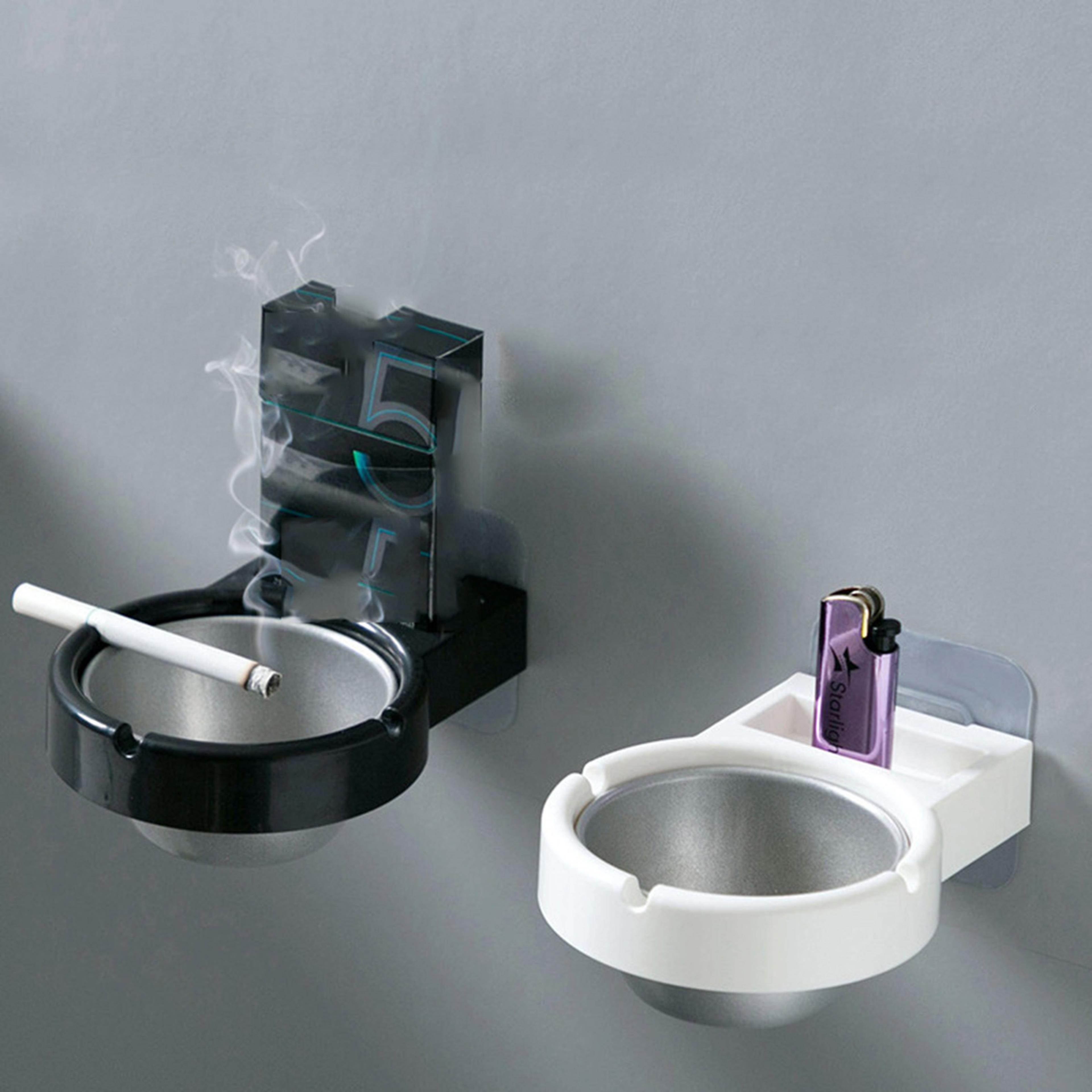 stylish wall-mounted stainless steel ashtray for home or office use