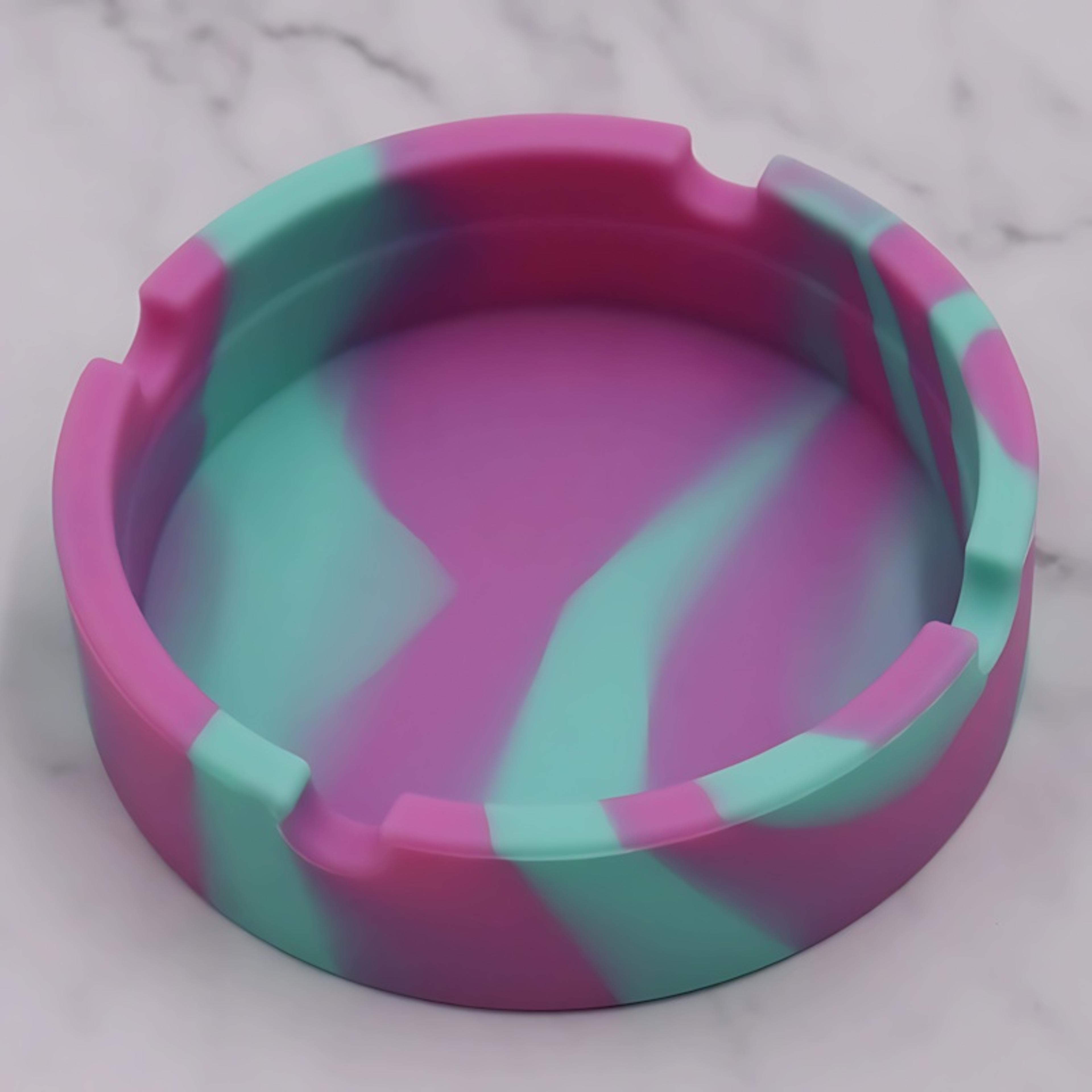 unbreakable silicone ashtray marble pattern portable and dishwasher safe gift idea