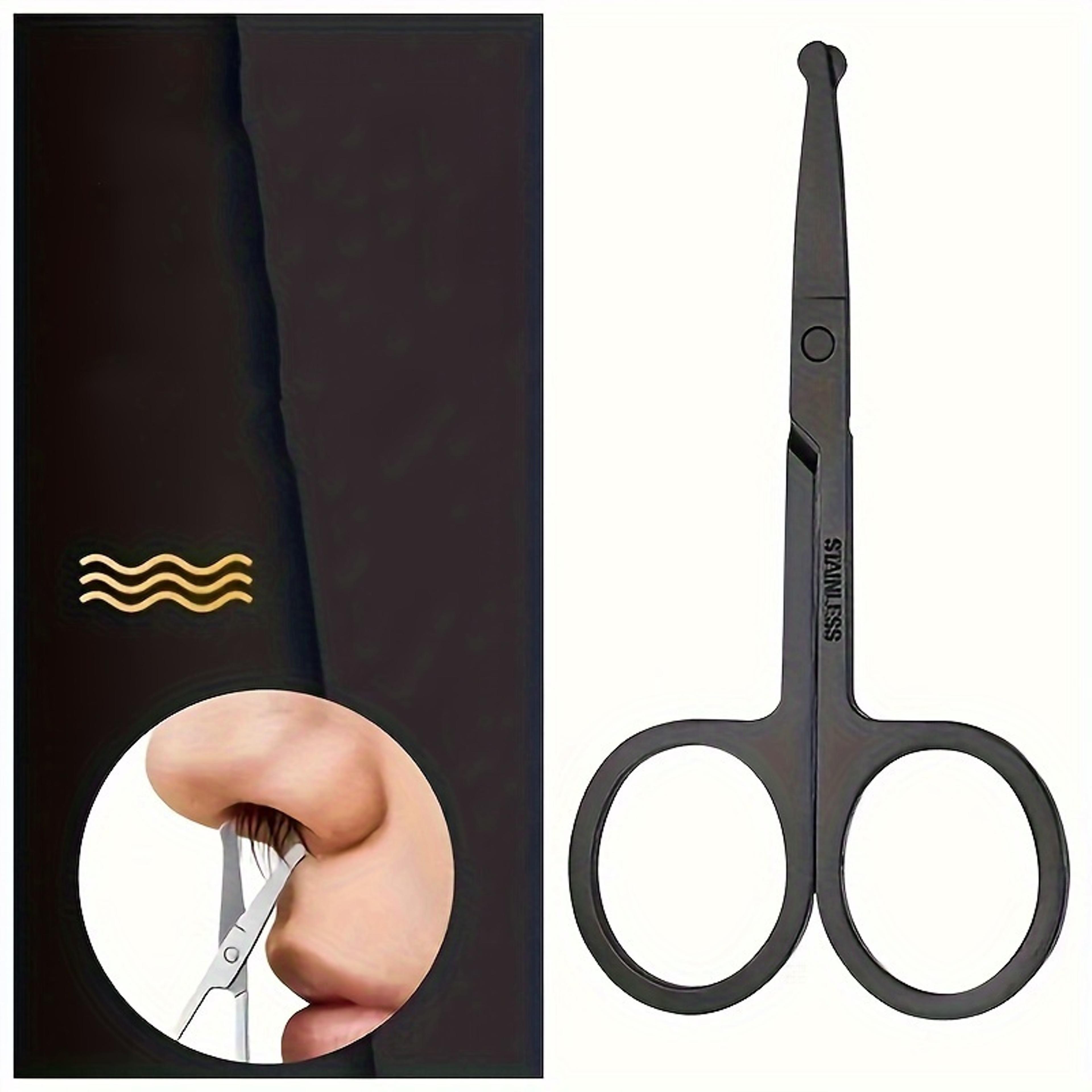 safe rounded tip precision stainless steel scissors for beard and facial hair ideal for men and women