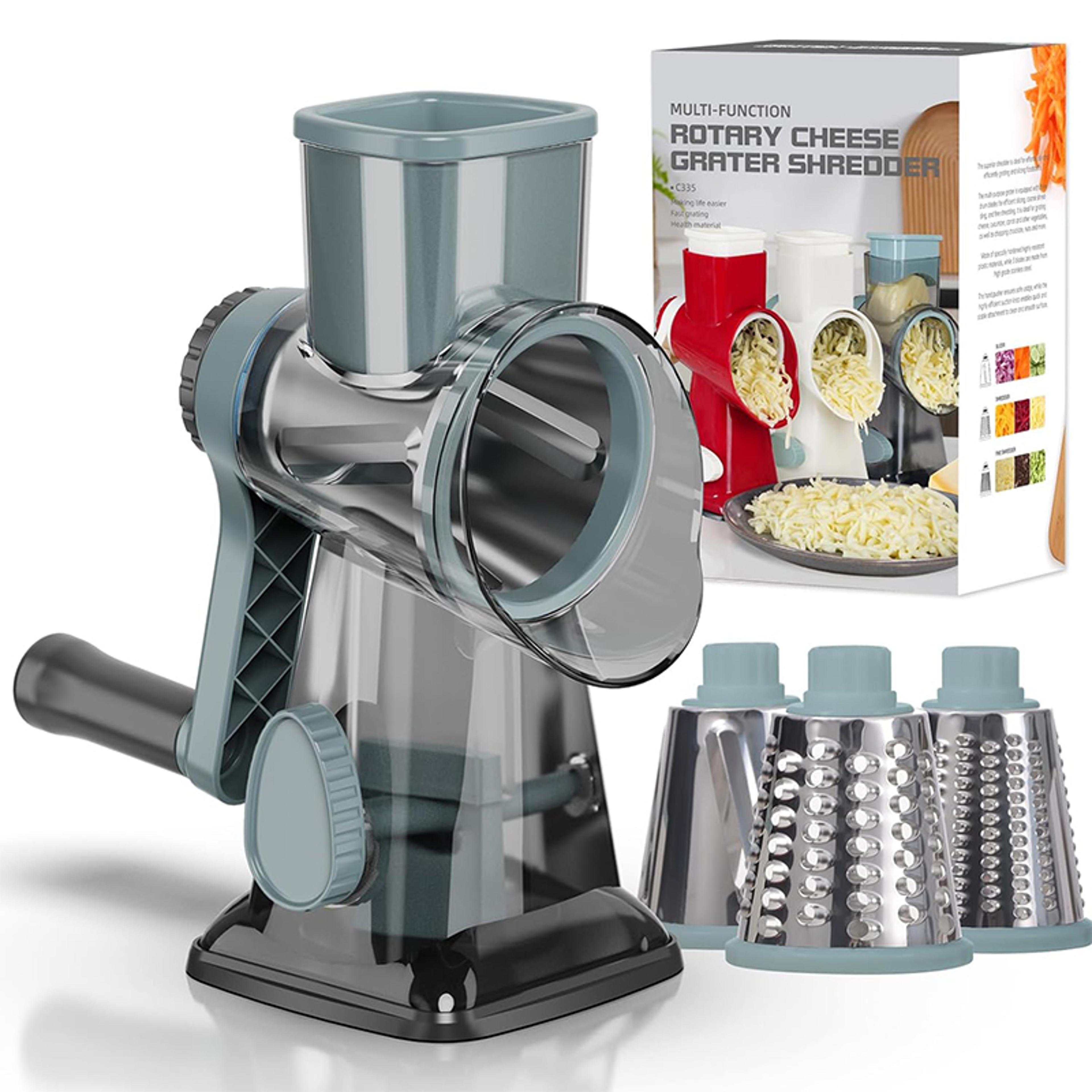 versatile rotary cheese grater vegetable slicer nut grinder clear