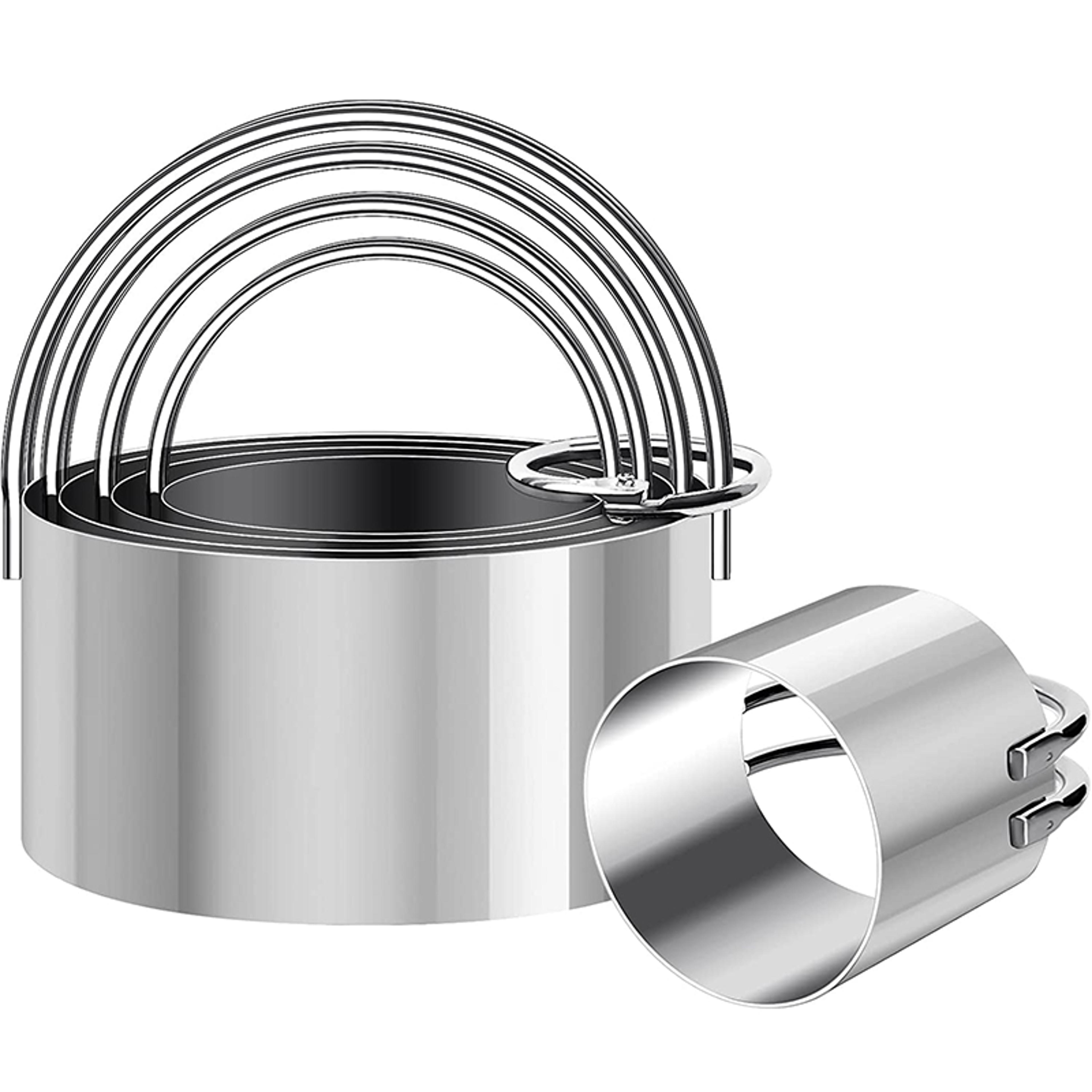 stainless steel round cookie cutter set circle biscuit mold with handle dough fondant cutters