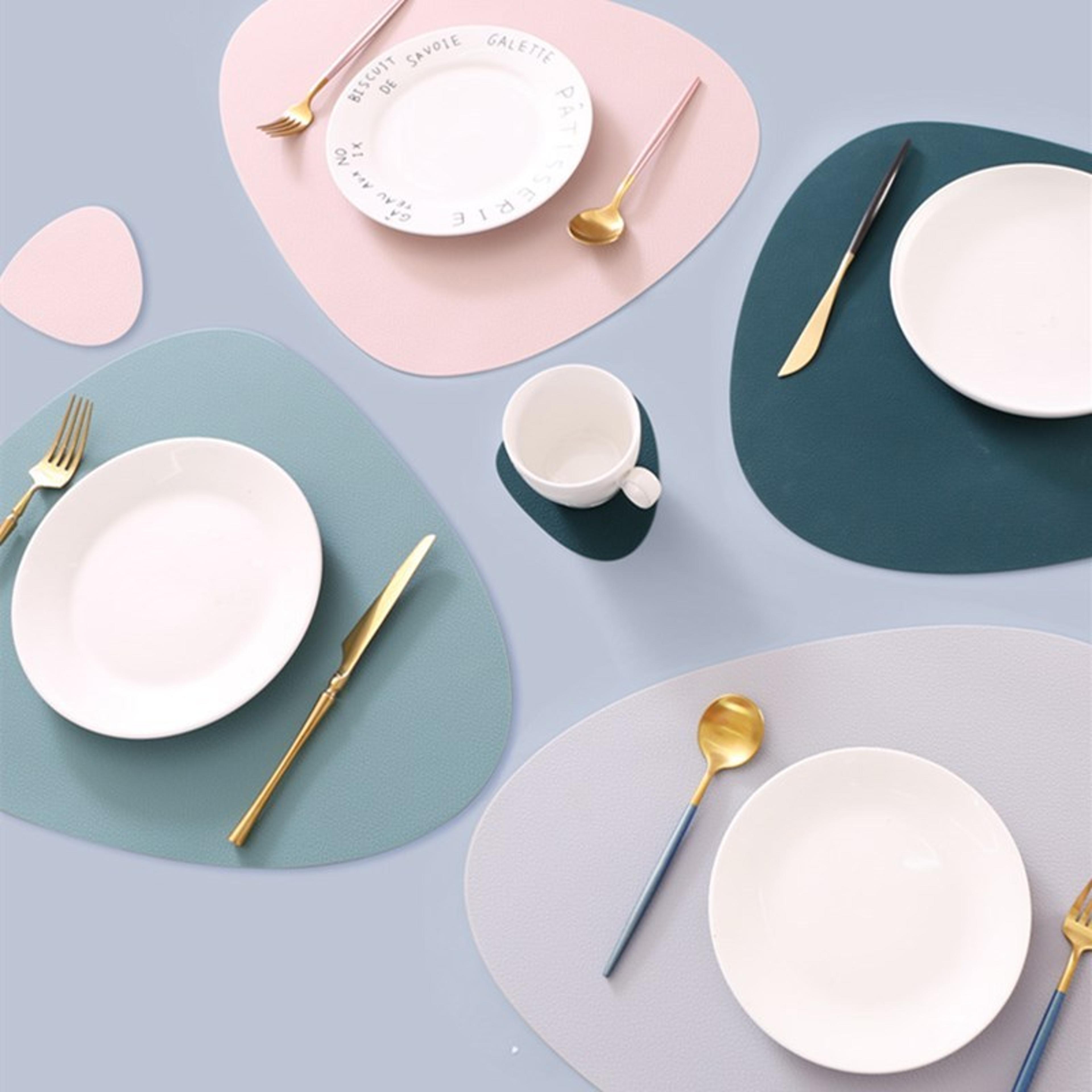 silicone placemat table mat set waterproof non-slip heat insulation washable bowl cup coaster for kitchen home