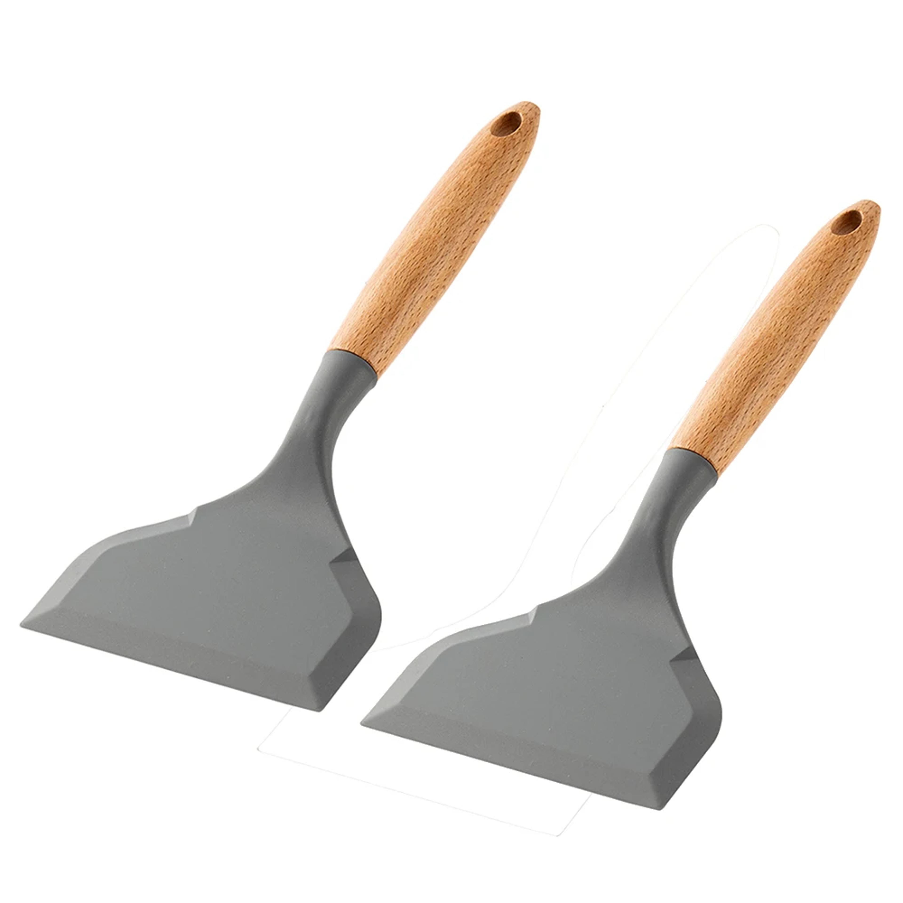 wide mouth tamagoyaki shovel silicone spatula non-stick wooden handle for meat and egg frying cooking tool kitchen