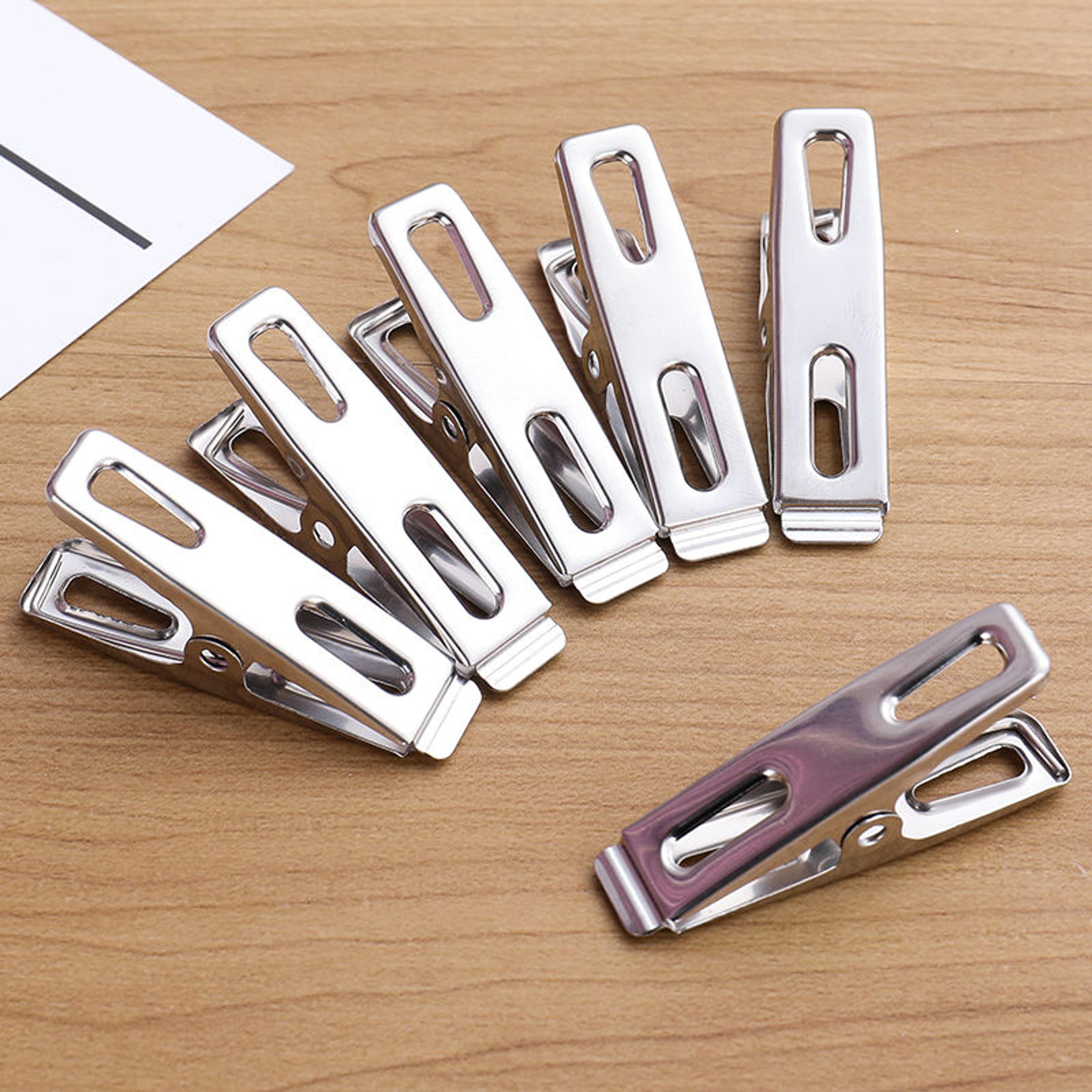 stainless steel clothes pegs windproof hang pins metal clamps for washing line