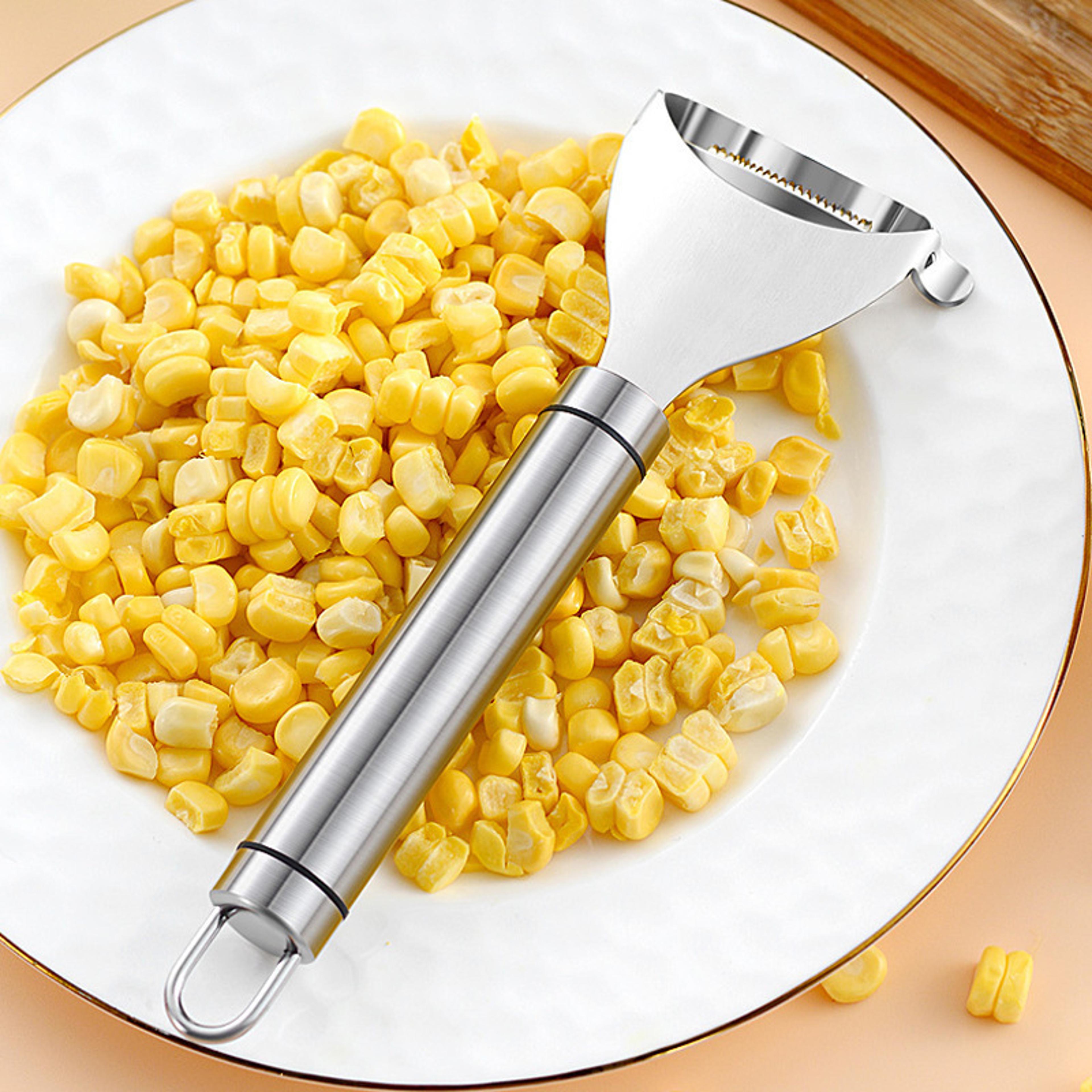 practical kitchen corn thresher, stainless steel corn peeler, fishing corn cutter tool
