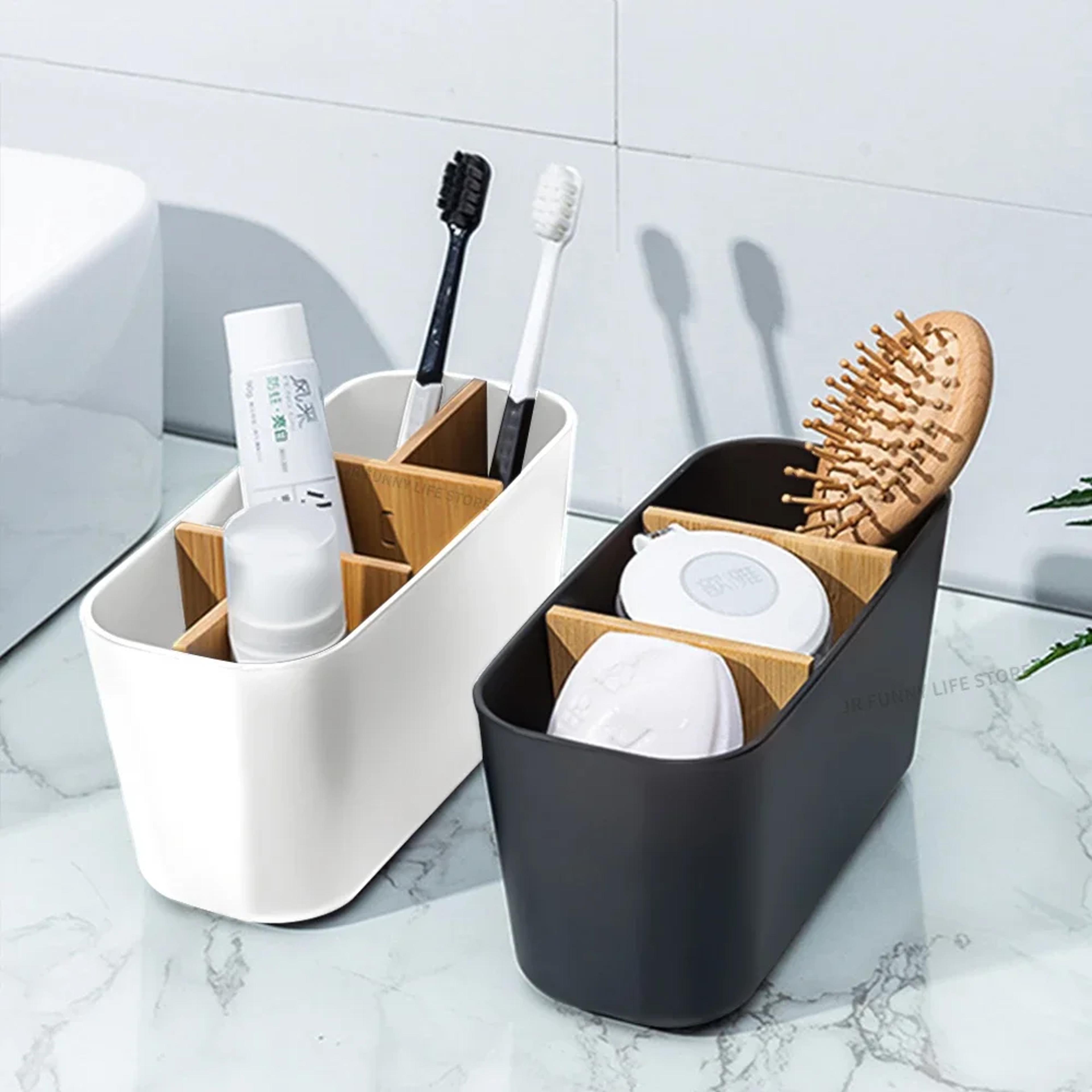 bathroom bamboo toothbrush stand makeup brush holder razor toothpaste storage box electric toothbrush stand