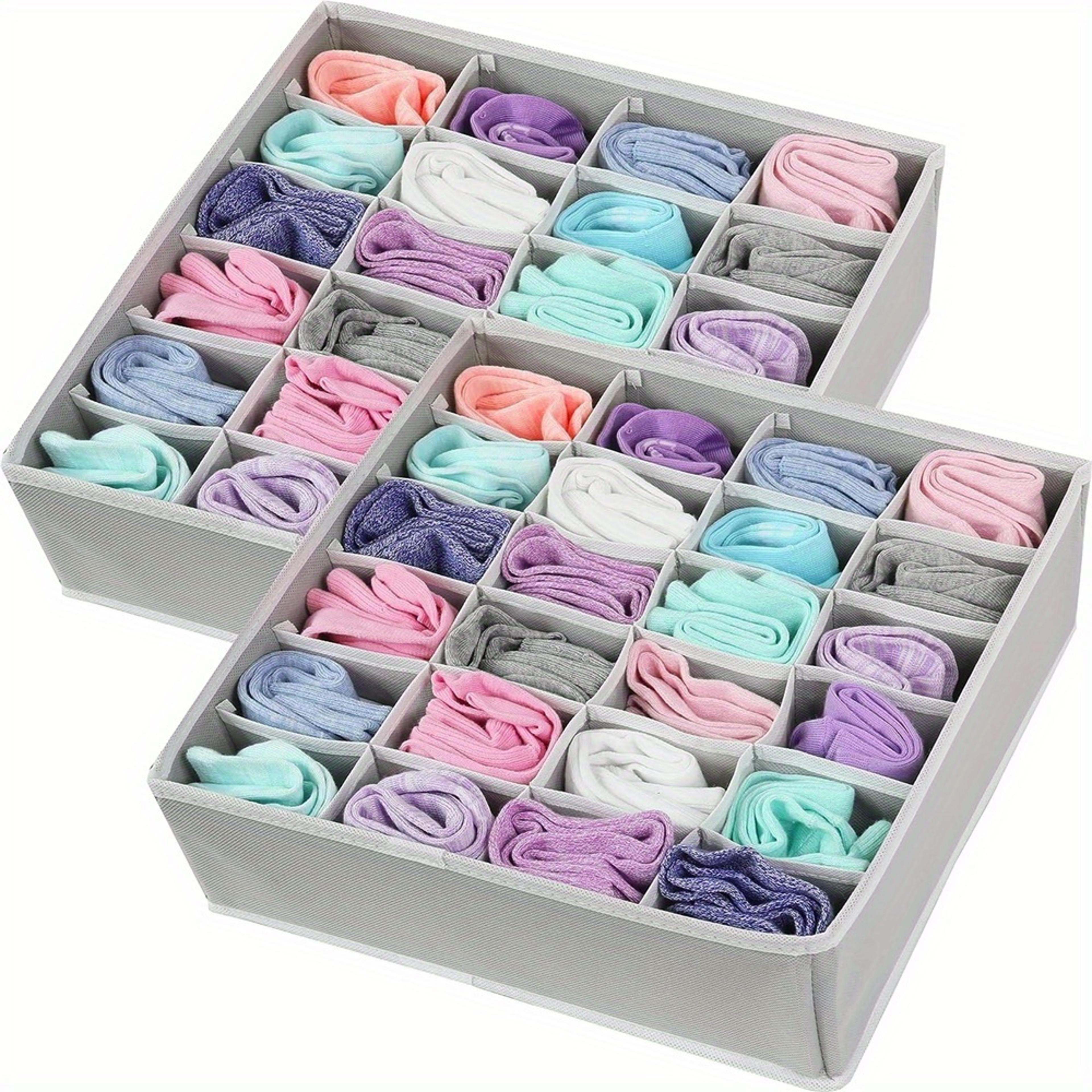 underwear storage boxes, collapsible sock drawer organizer for women closet cabinet storage