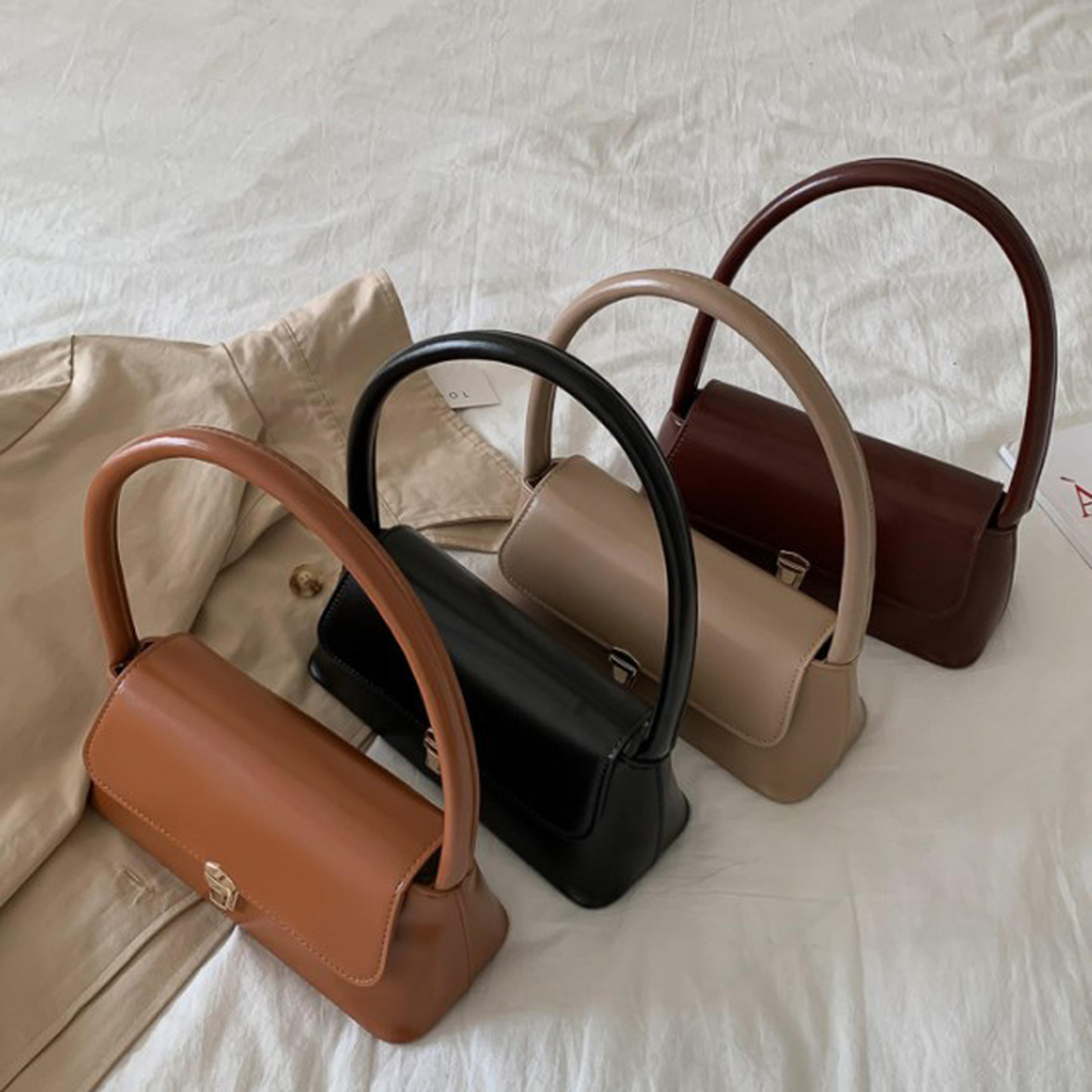 vintage underarm bag, fashion retro women's shoulder bag, simple solid color handbag