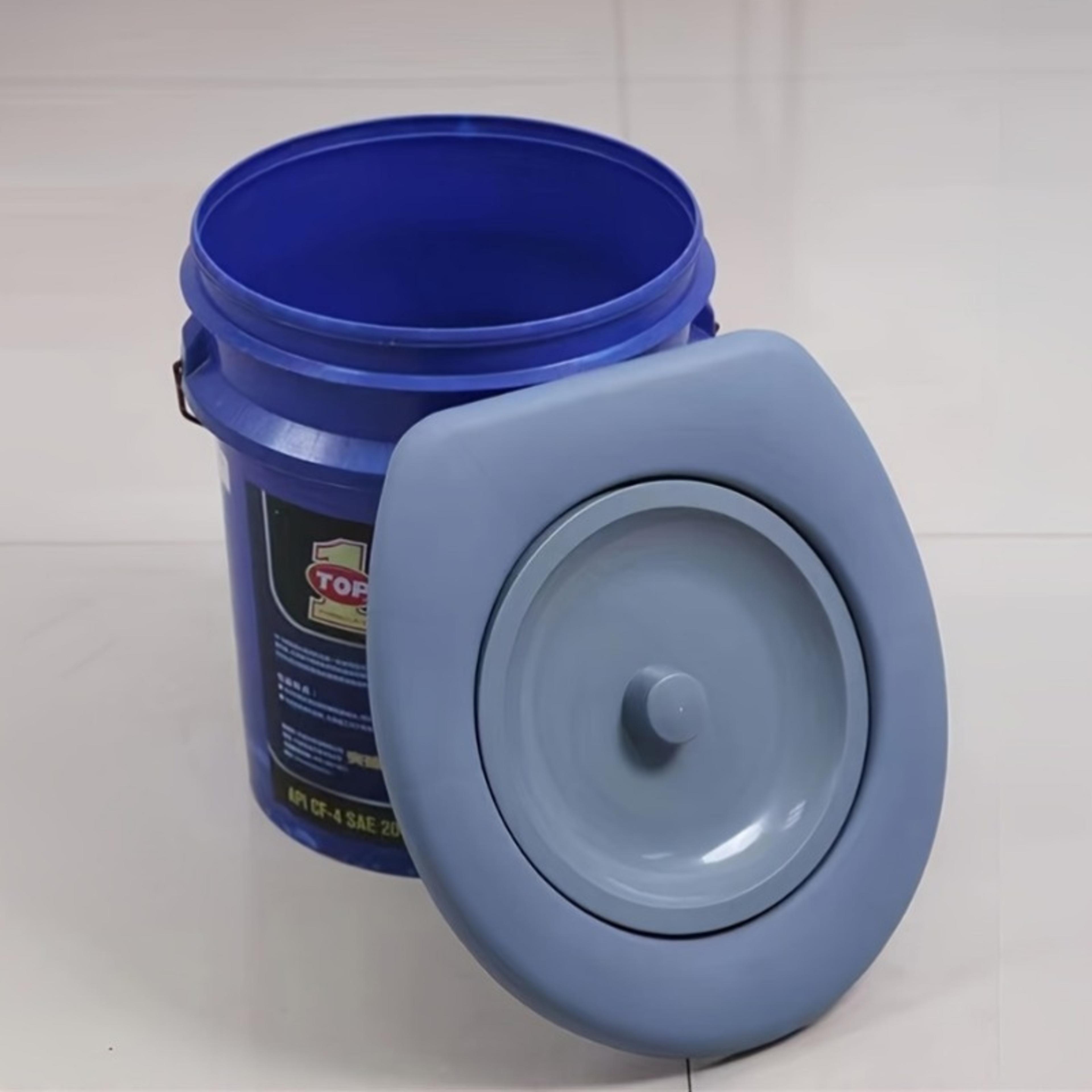 portable camping toilet lid, silicone, durable pp polypropylene, fits standard toothbrush buckets, ideal for hiking