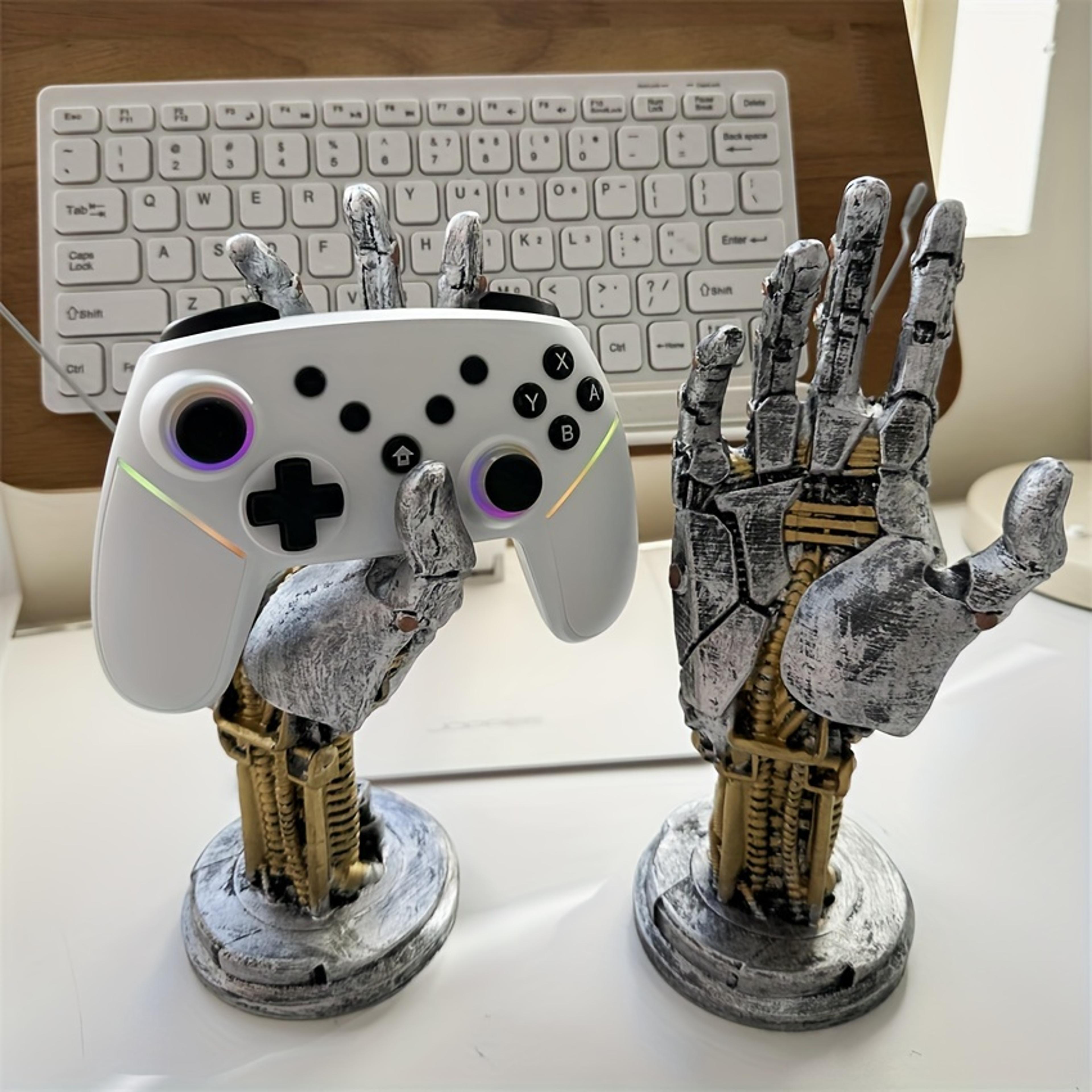 multi-functional desktop decoration, cyberpunk 3d gamepad holder, sci-fi mechanical style, home perfect match