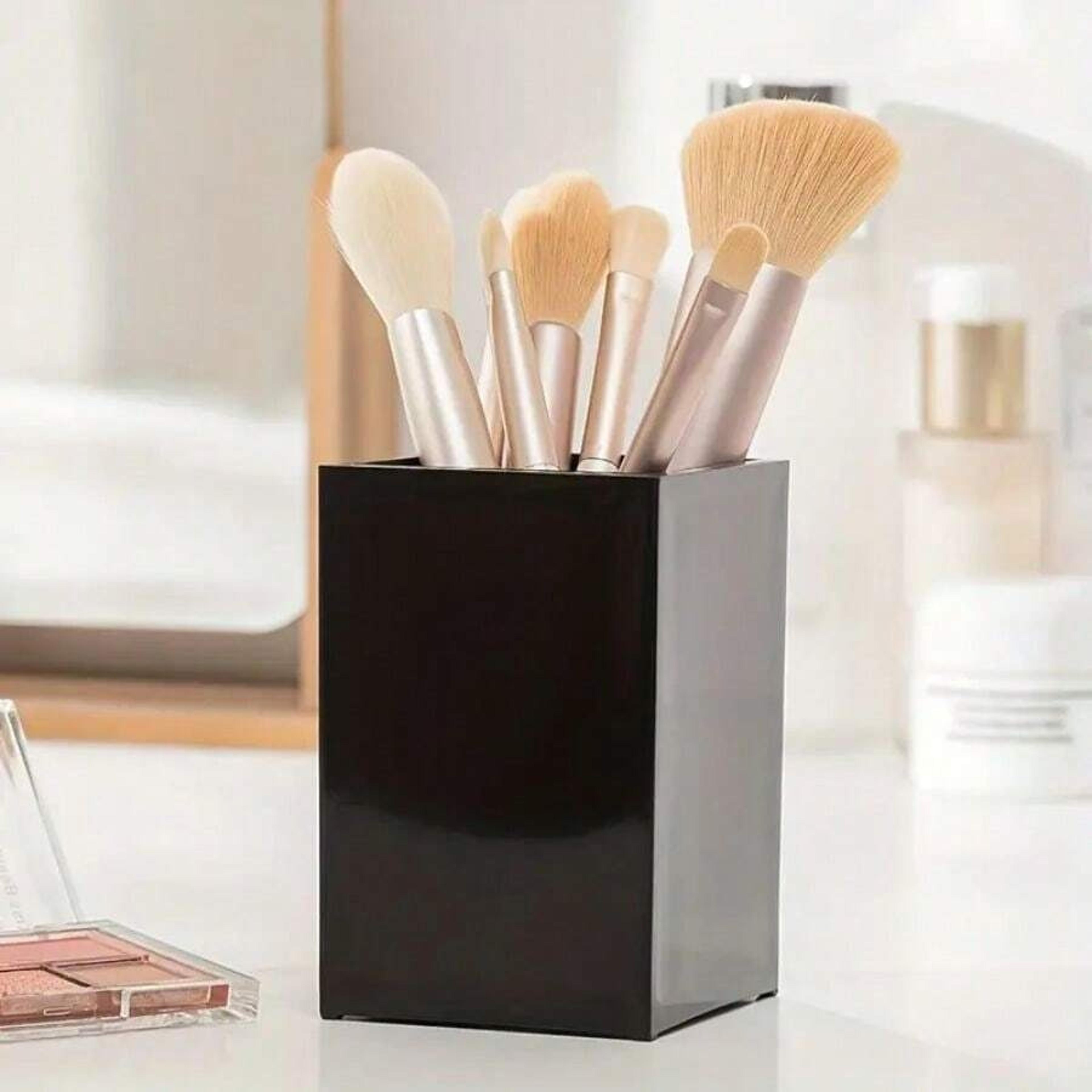 cosmetic makeup box with large capacity acrylic brush storage case practical tool organizer