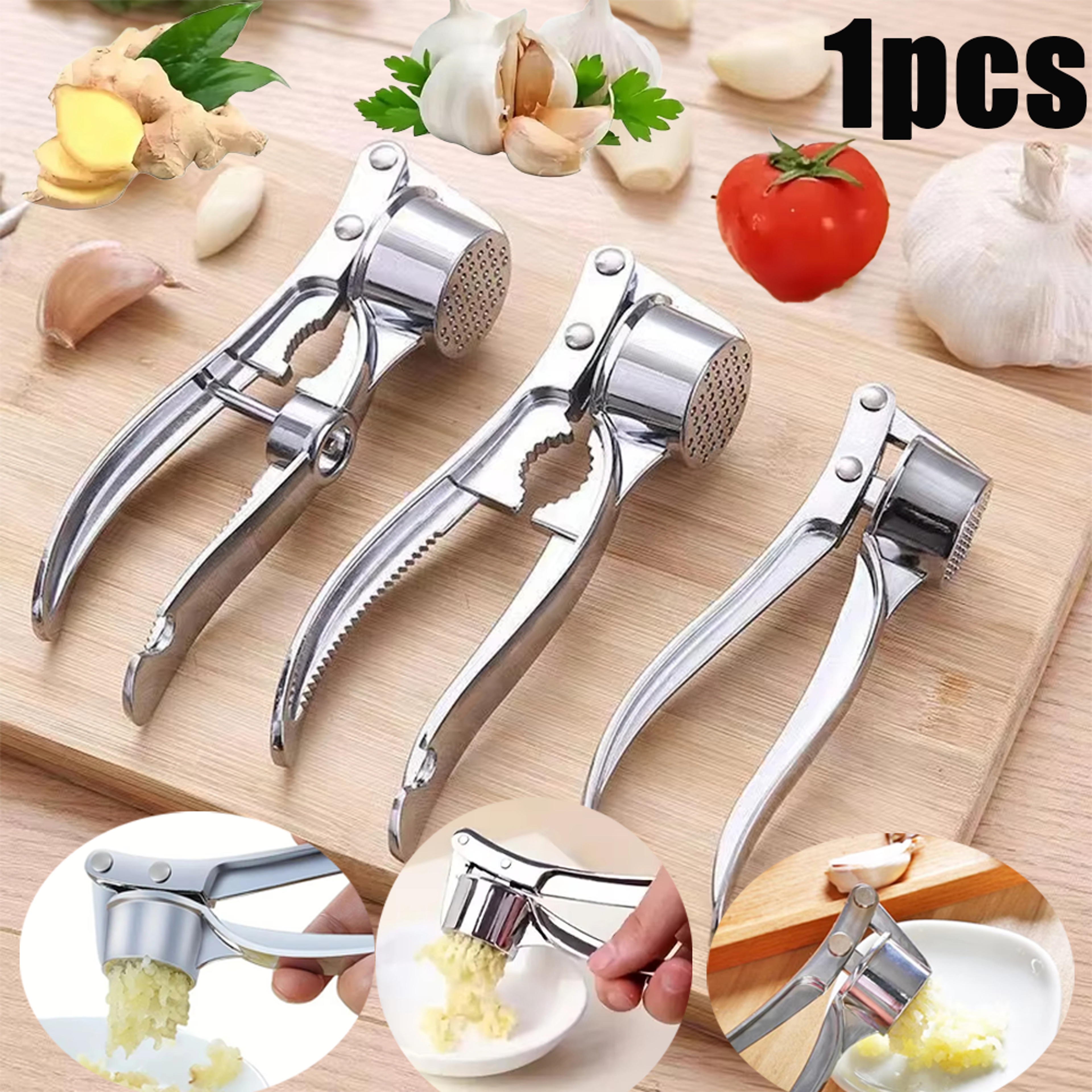 zinc alloy garlic squeezer manual masher crusher for vegetables and ginger