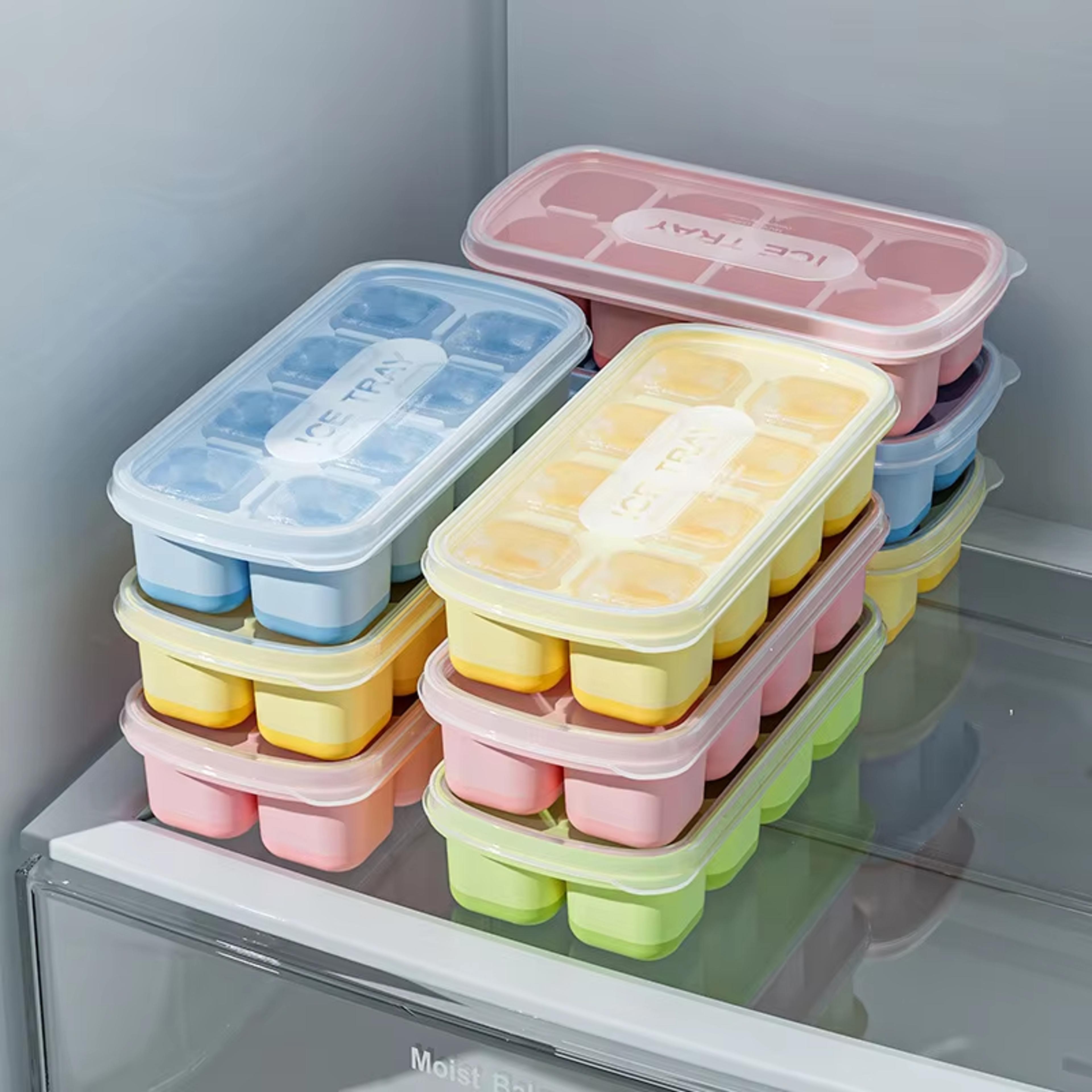 reusable square ice cube trays for freezer, block ice molds, ice maker for cocktails whiskey