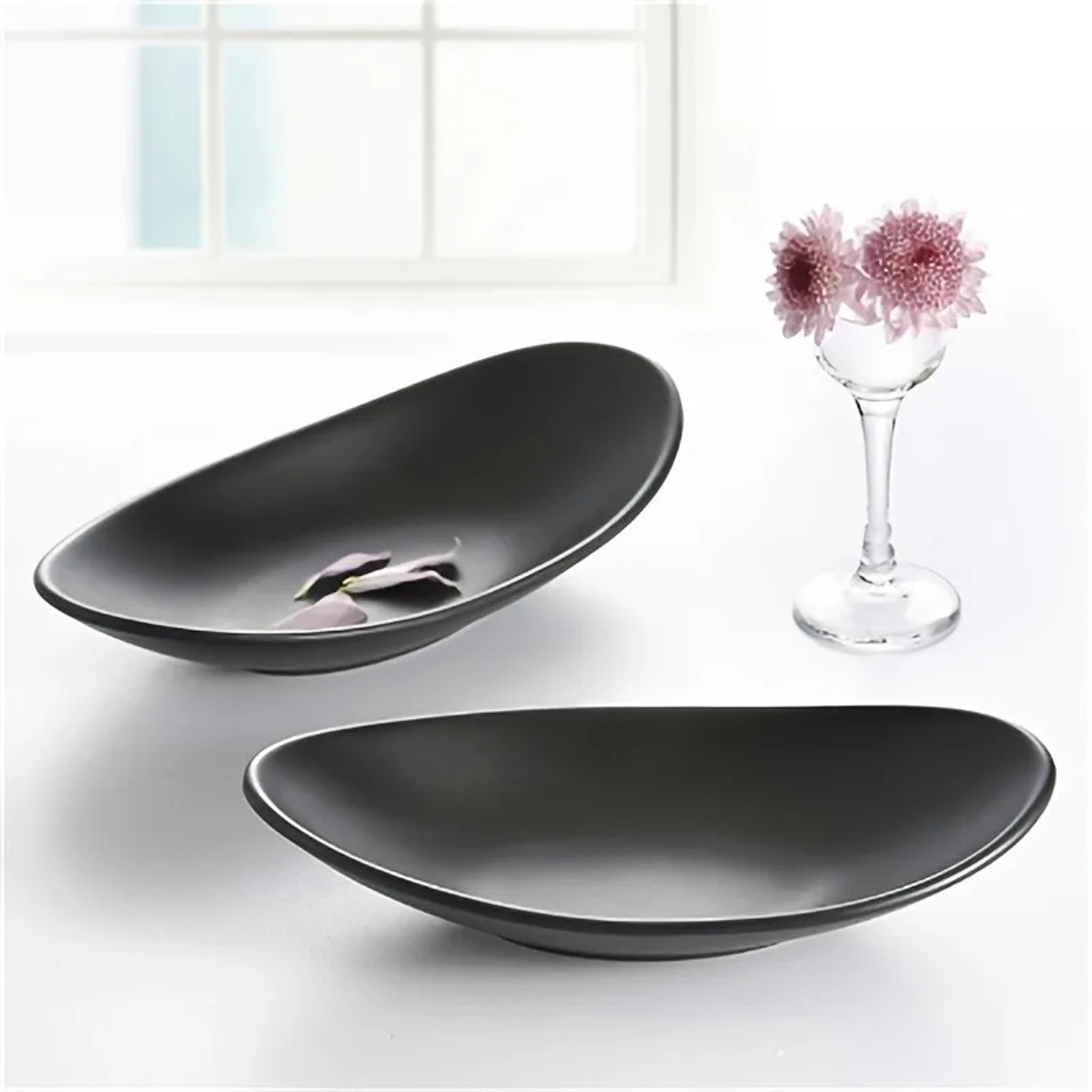 elegant oval black jewelry & key tray - versatile organizer for rings, keys, and decorative items