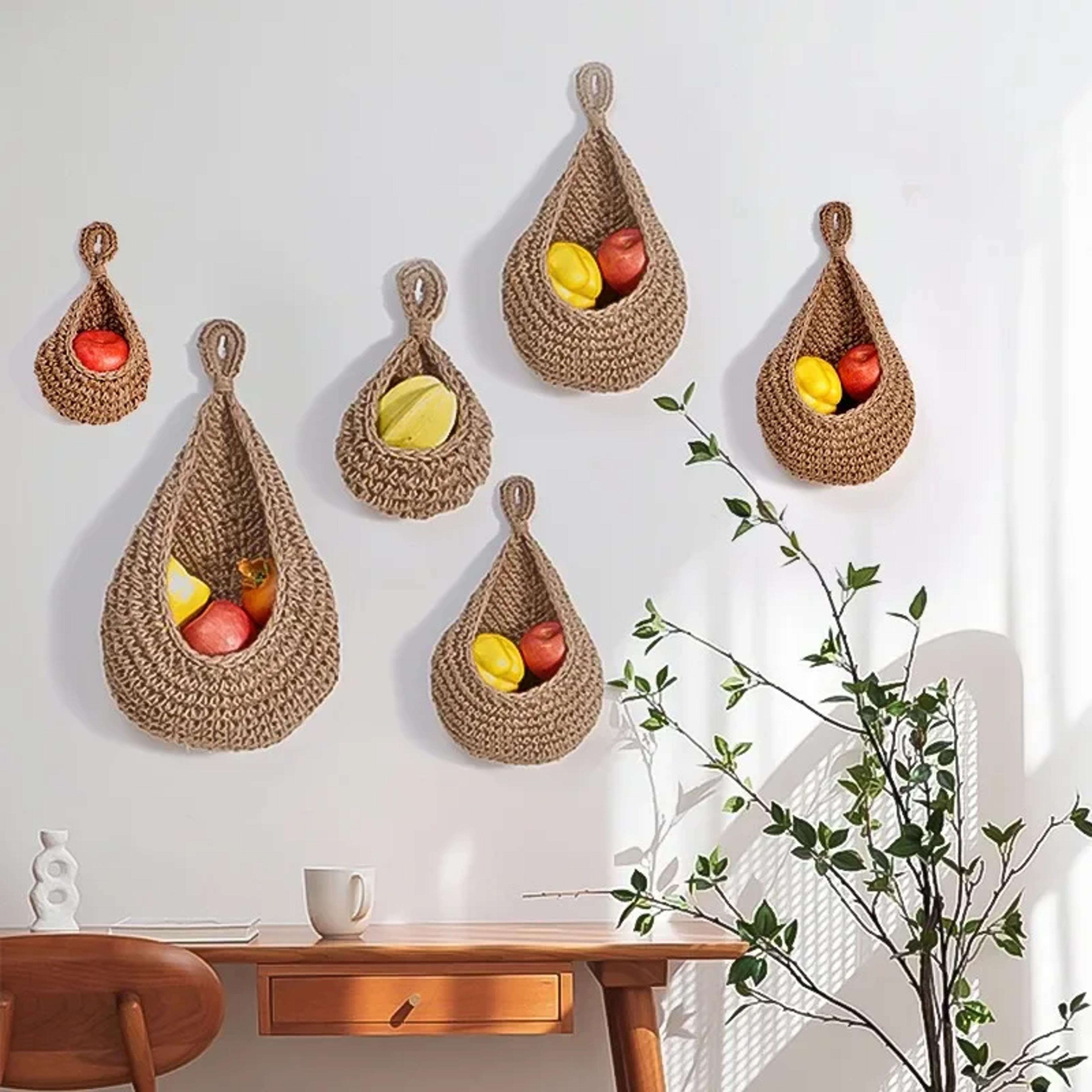 hanging wall storage basket organizer for vegetables fruits and kitchen decor