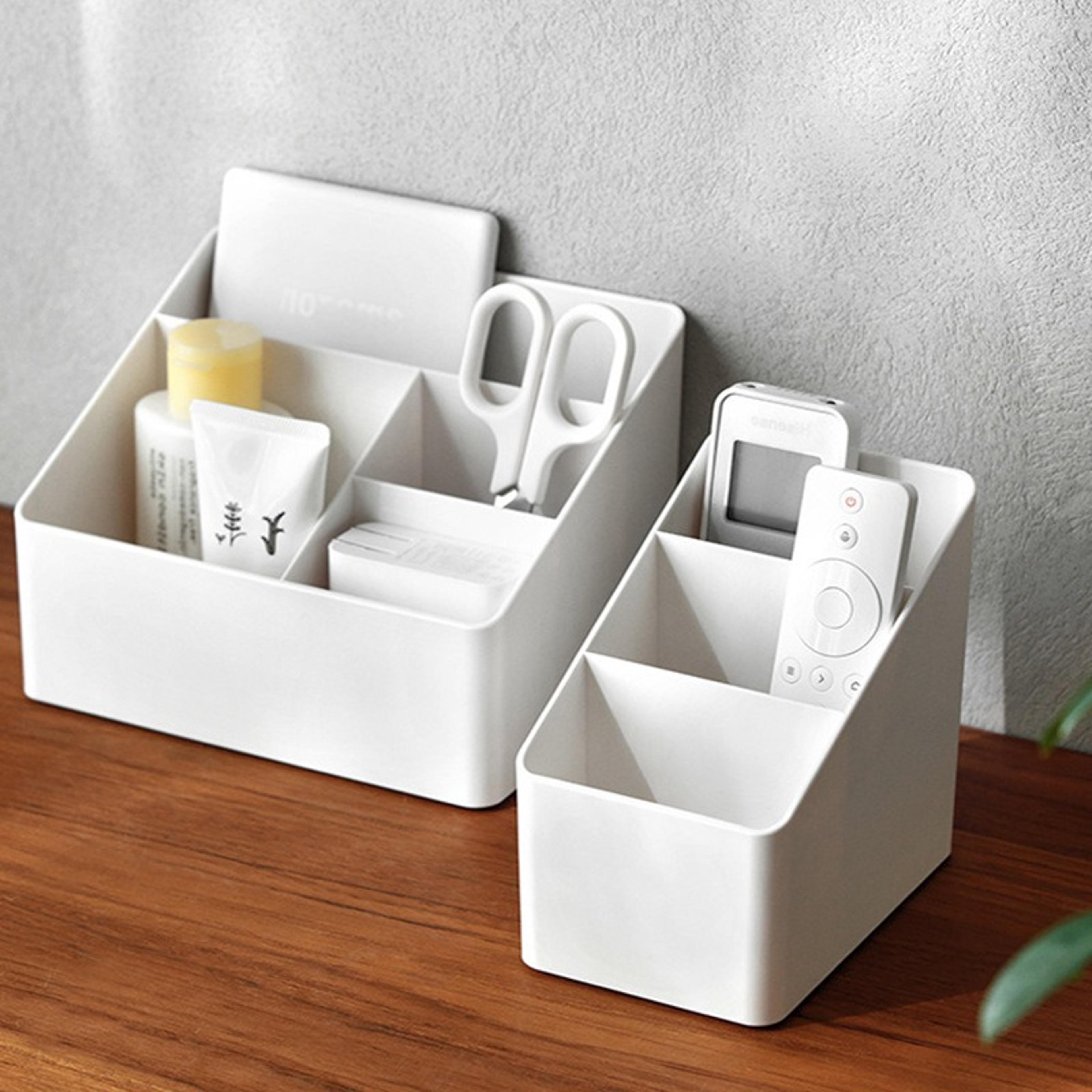 multifunctional desktop storage box home office & remote control organizer, gift-worthy plastic organizer for cosmetic