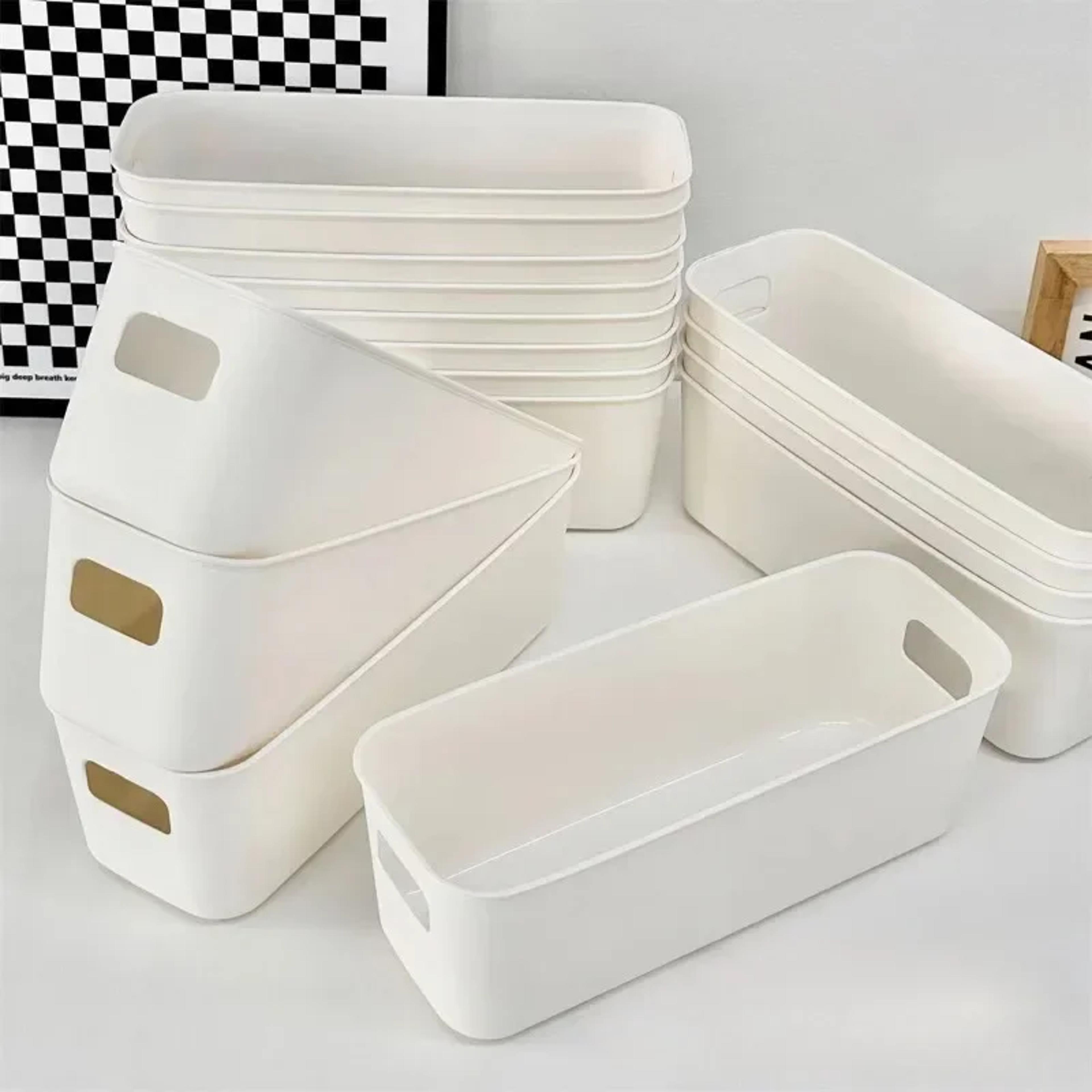 stackable desktop storage box multi-use organizer for fruit, cosmetics, and sundries large capacity kitchen bin