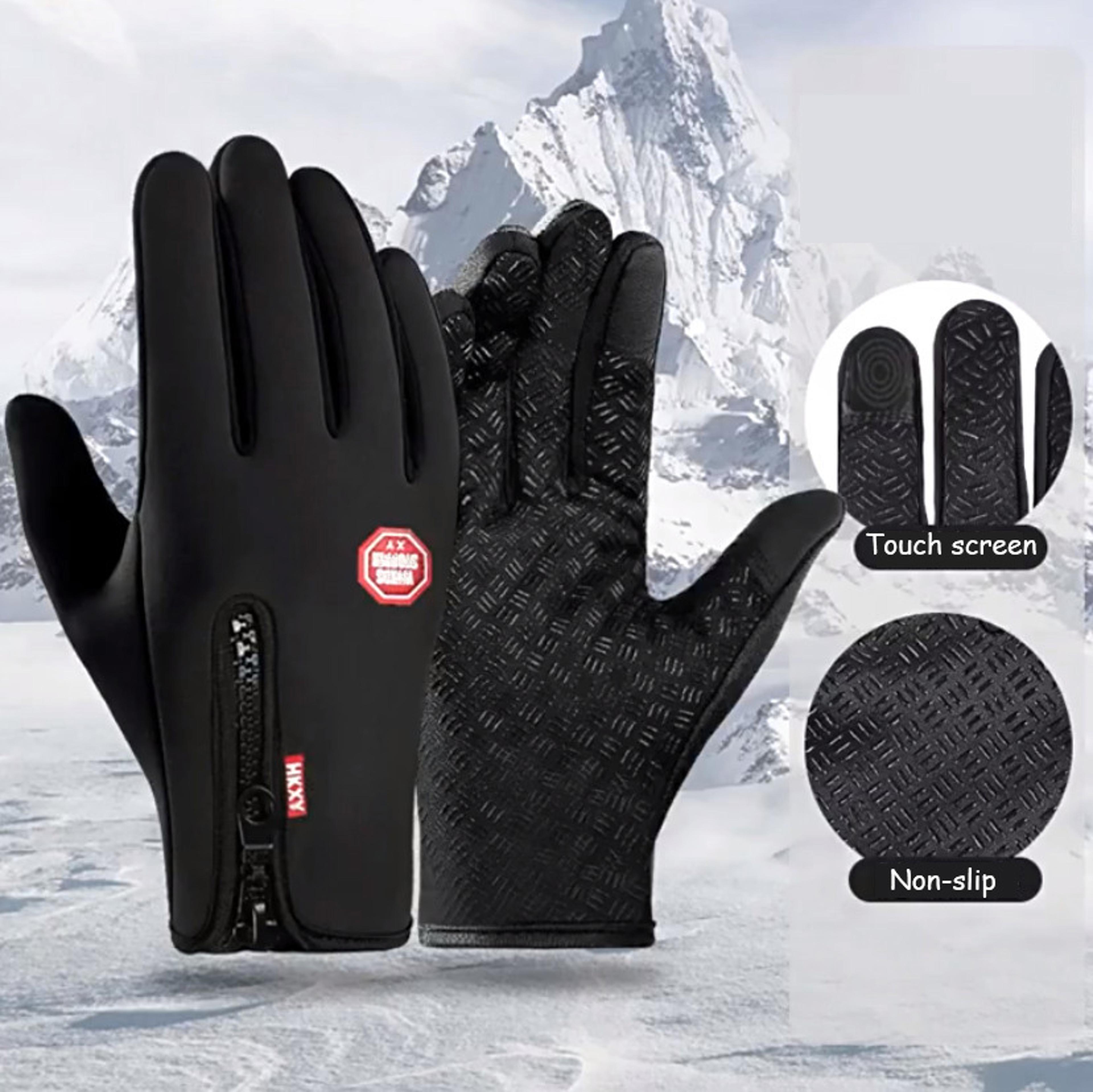 mens winter cycling gloves waterproof touchscreen, thermal, non-slip, for outdoor, motorcycle & driving