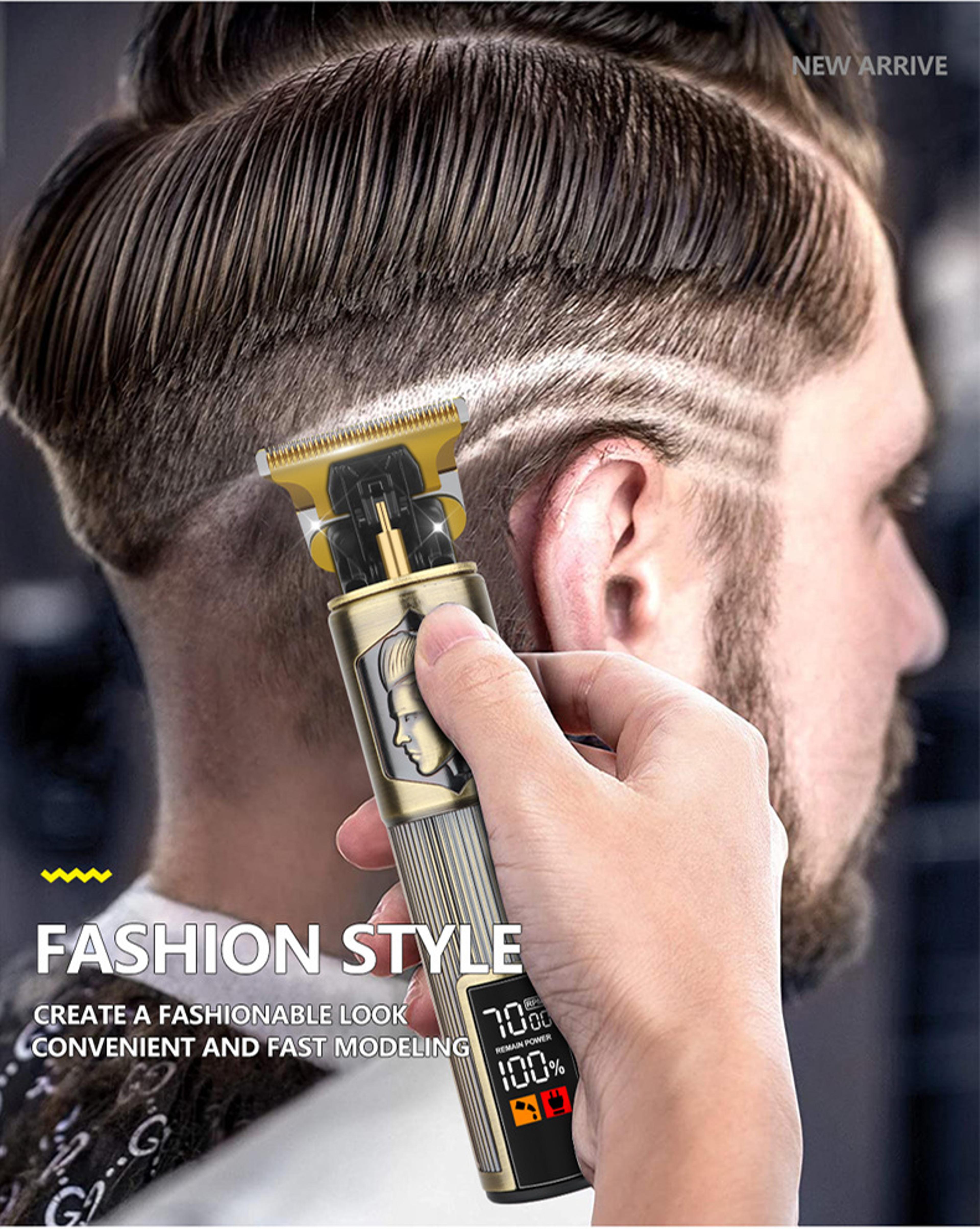 vintage hair clippers professional electric trimmer for barber shops, beard shaver with led and dragon carving