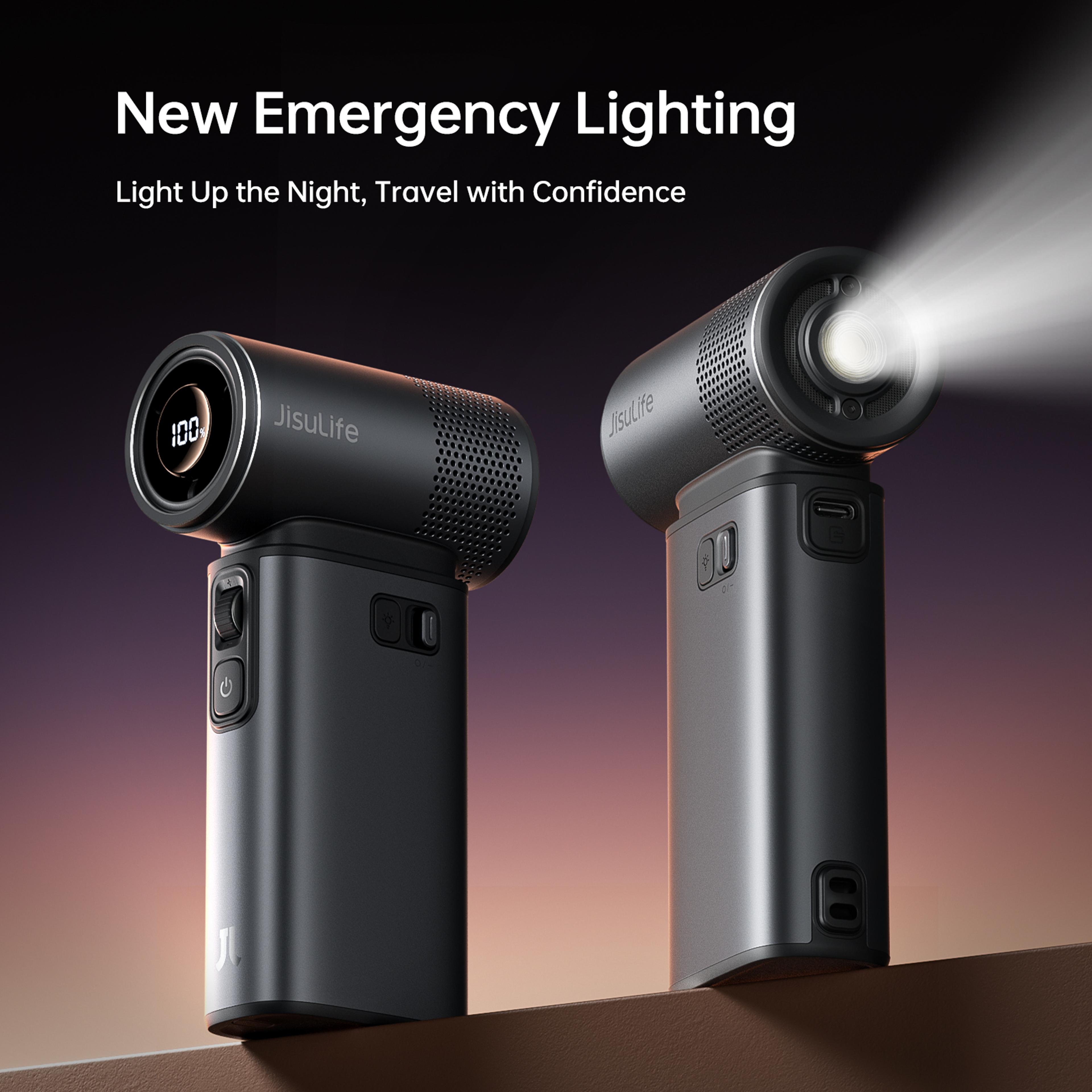 handheld turbo jet fan ultra powerful high speeds, rechargeable battery & led display for outdoor adventures