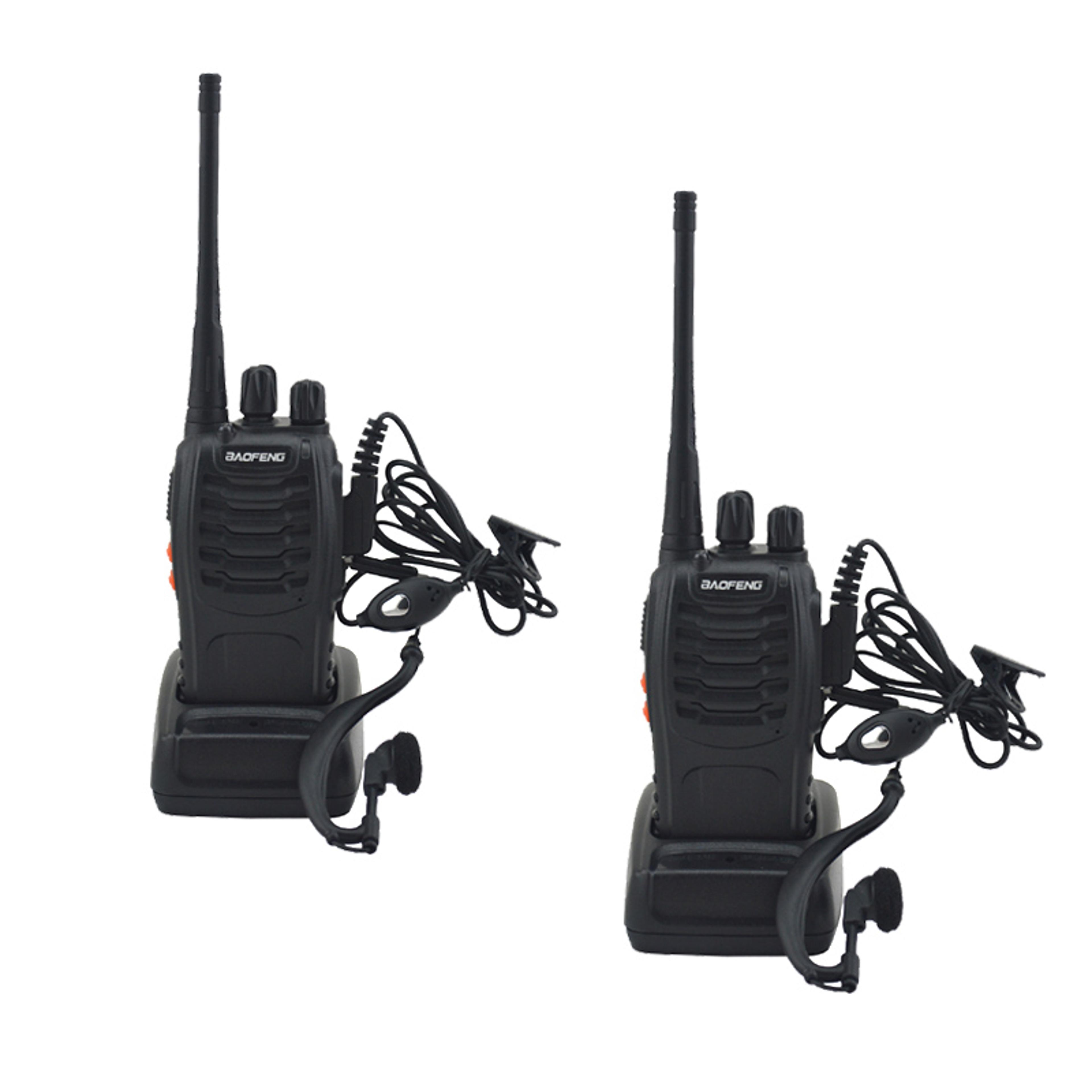 walkie talkie uhf two-way radio with earpiece, portable transceiver for outdoor & emergency use