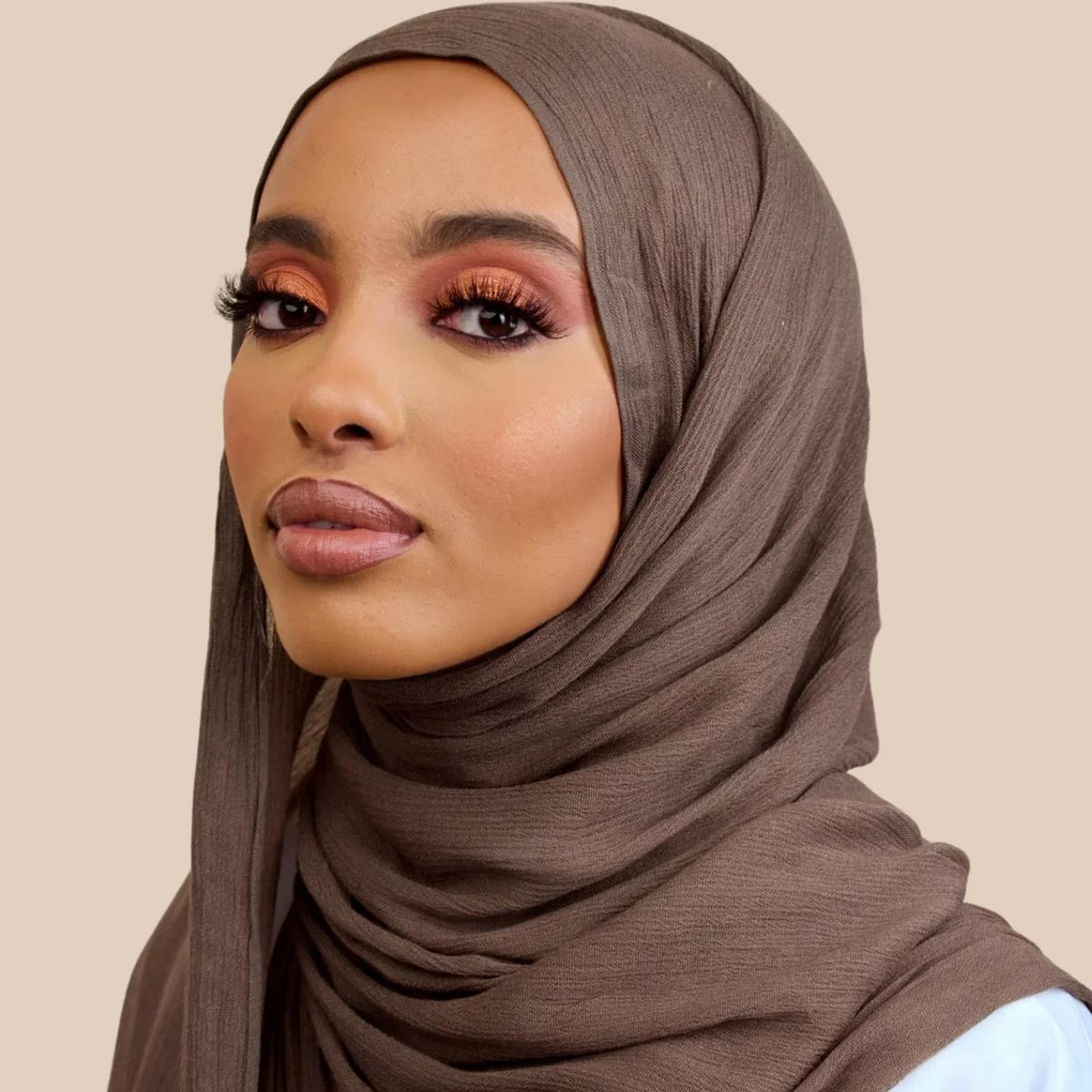 new arrival crinkle rayon hijab for women solid plain headscarf & islamic turban wrap