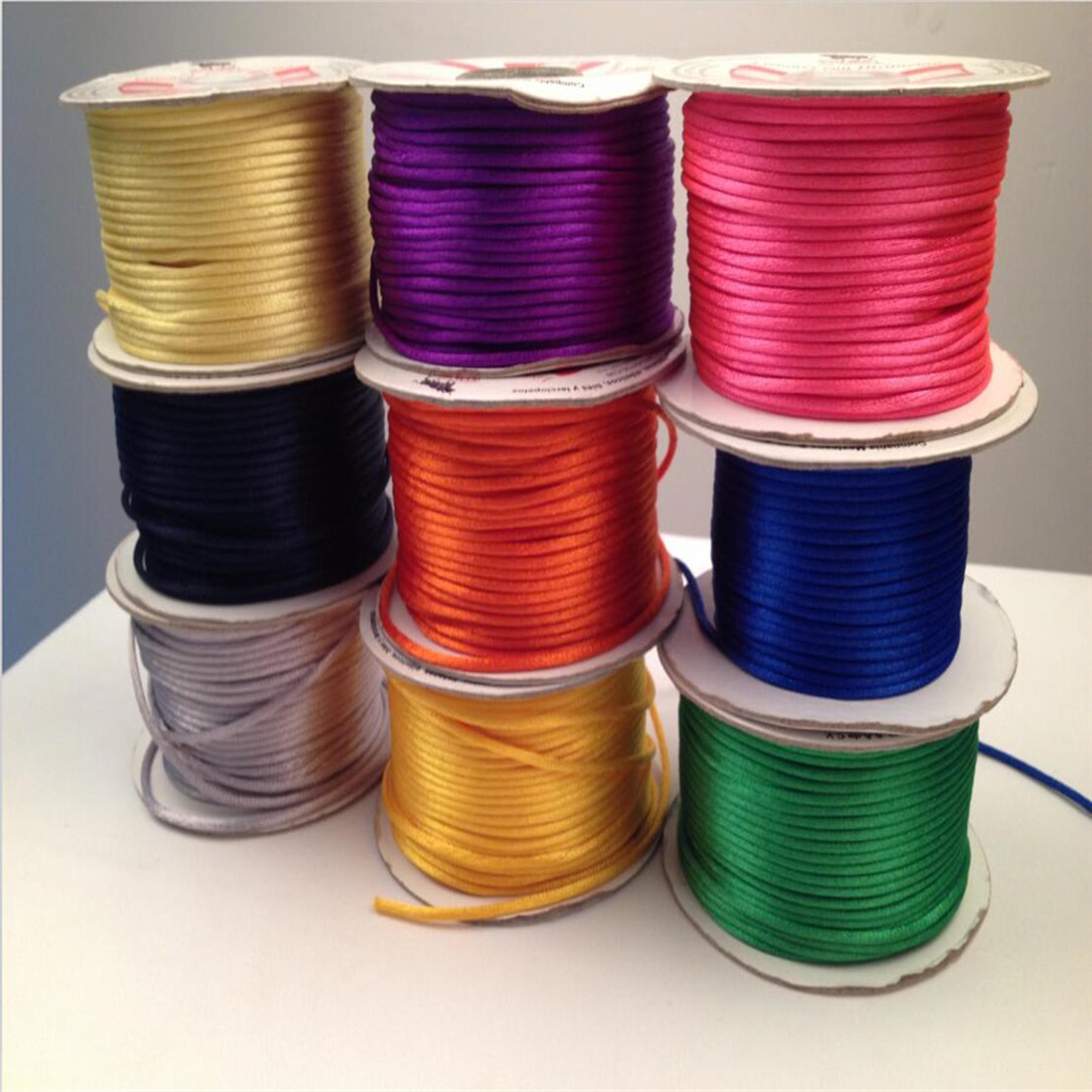 braided macrame silk cord for diy bracelets, chinese knot satin beading rope