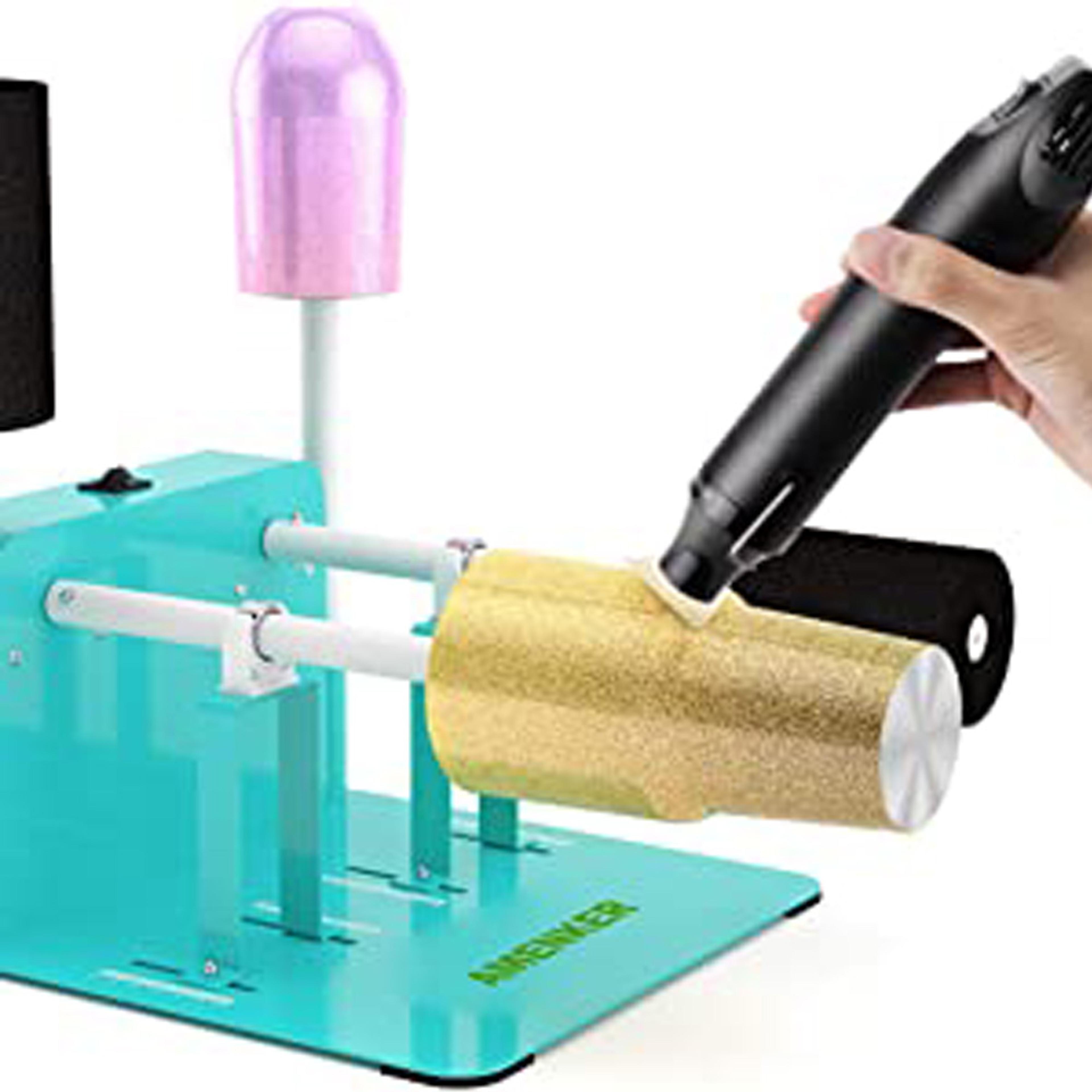mini heat gun with heat shrink butt for diy craft and shrink wrapping pvc