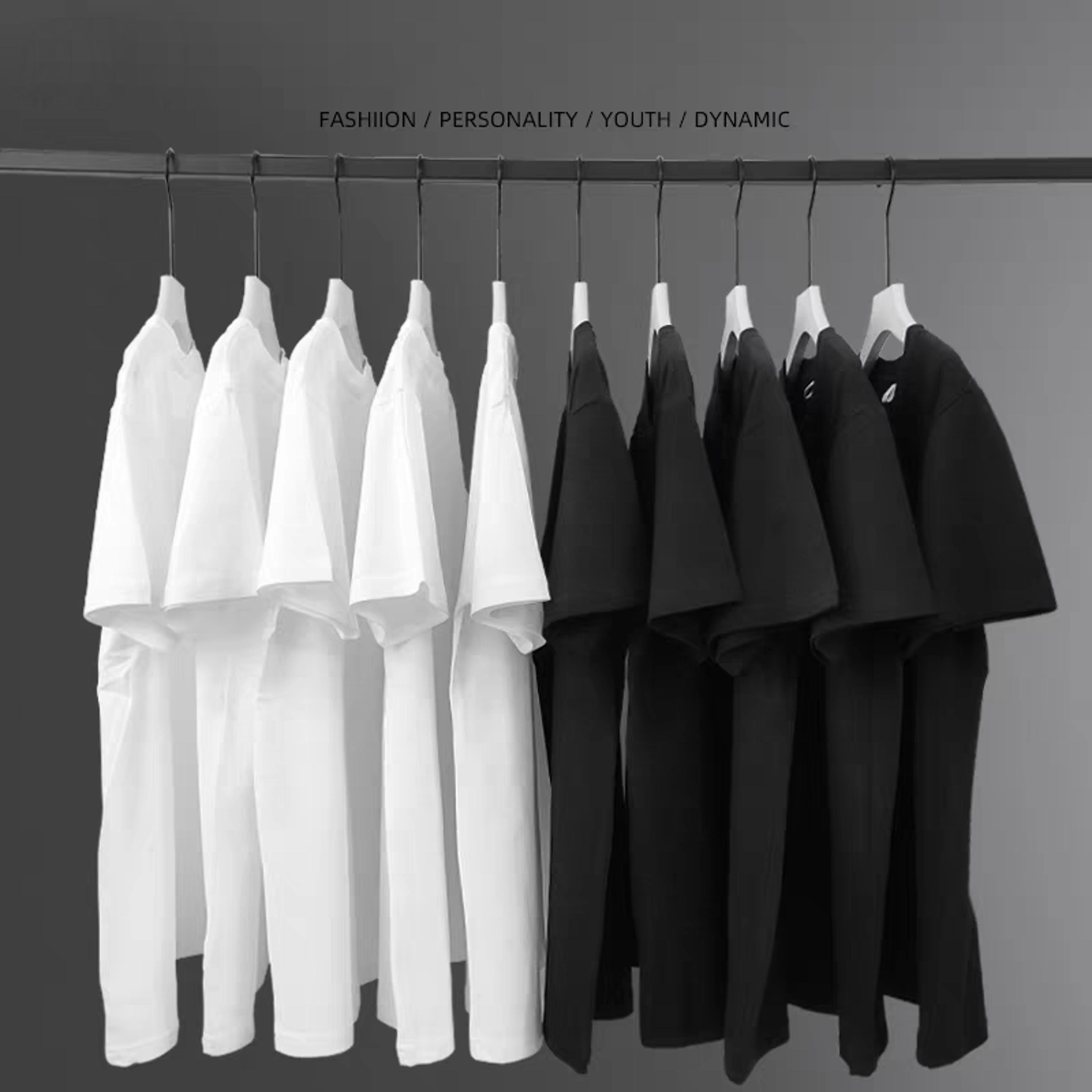 heavy cotton plain t-shirt for men trendy casual summer short sleeve tee in solid color