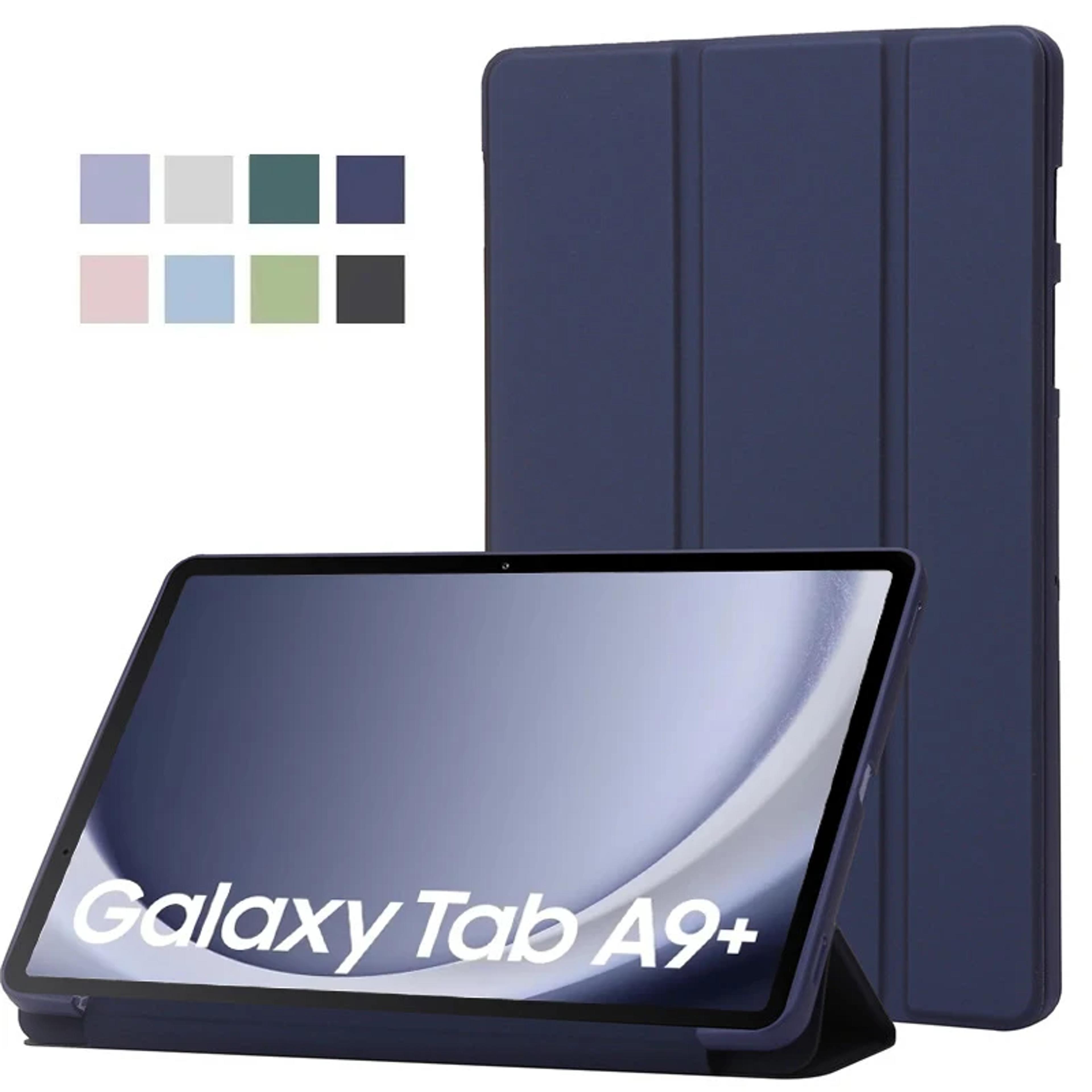 samsung tab plus trifold leather case soft back stand tablet cover