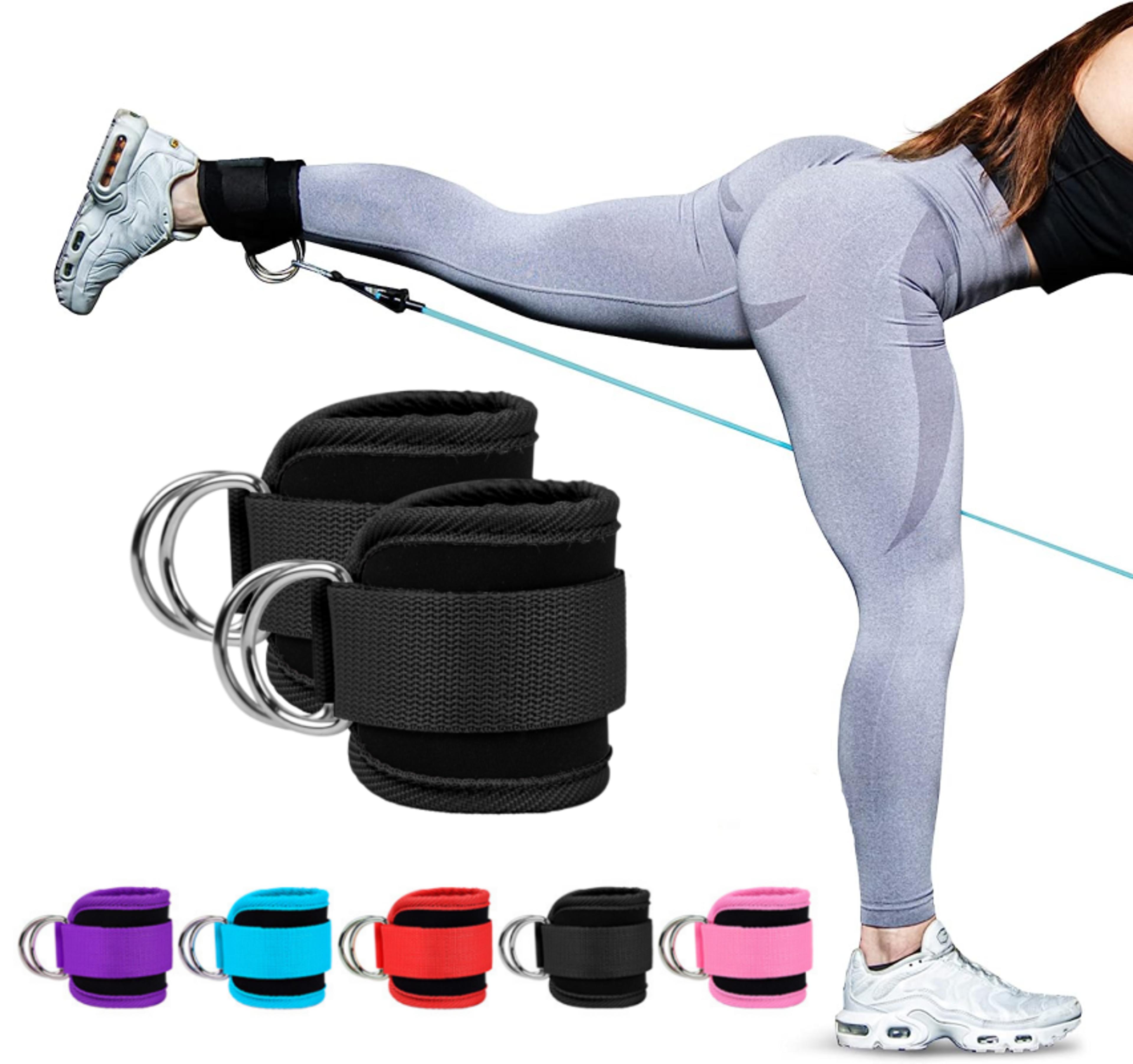 premium cable ankle straps for leg & glute workouts double d-ring strength training cuffs
