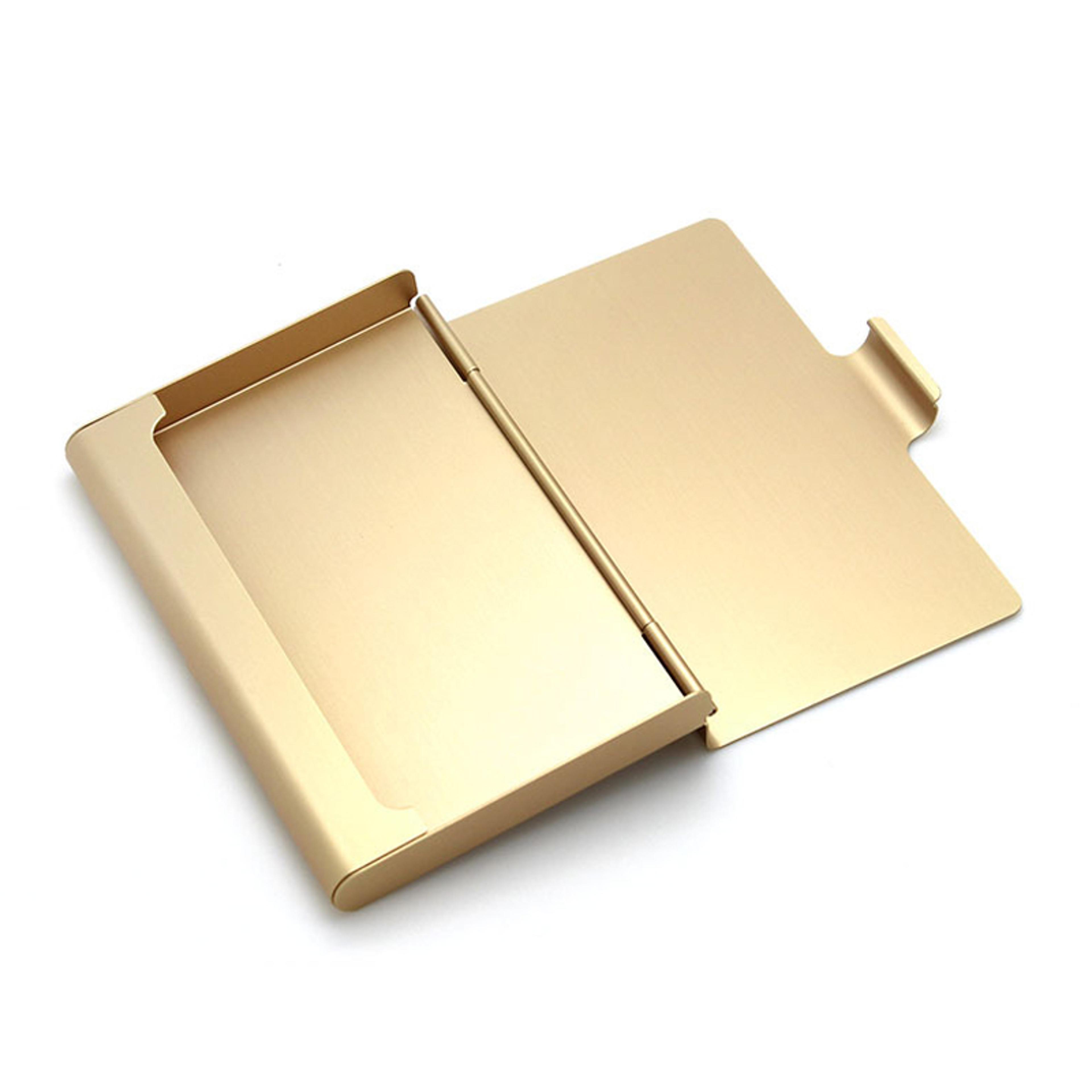 slim aluminum business card holder wallet for credit cards and professional card storage