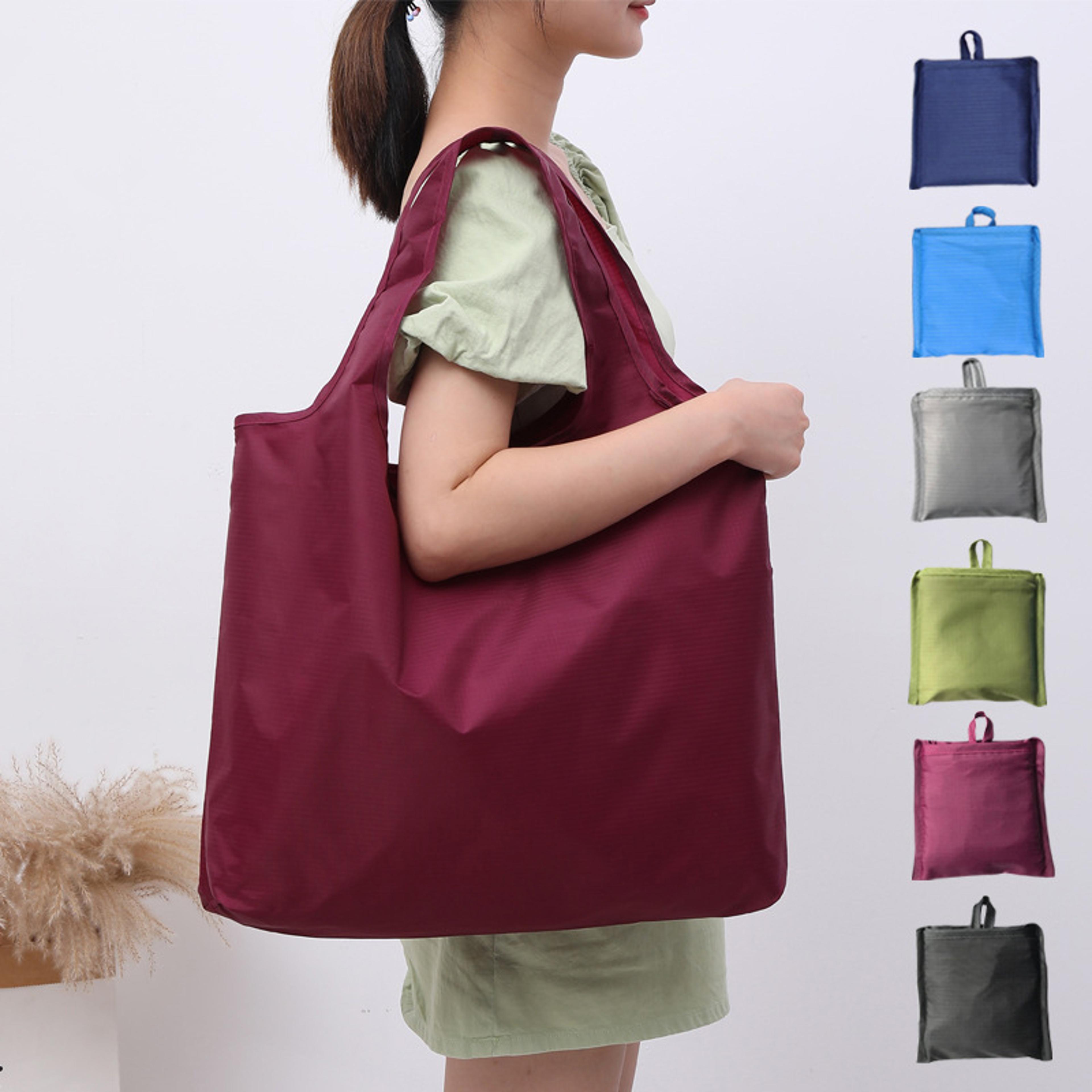 reusable eco-friendly folding shopping bag portable shoulder handbag for travel & grocery