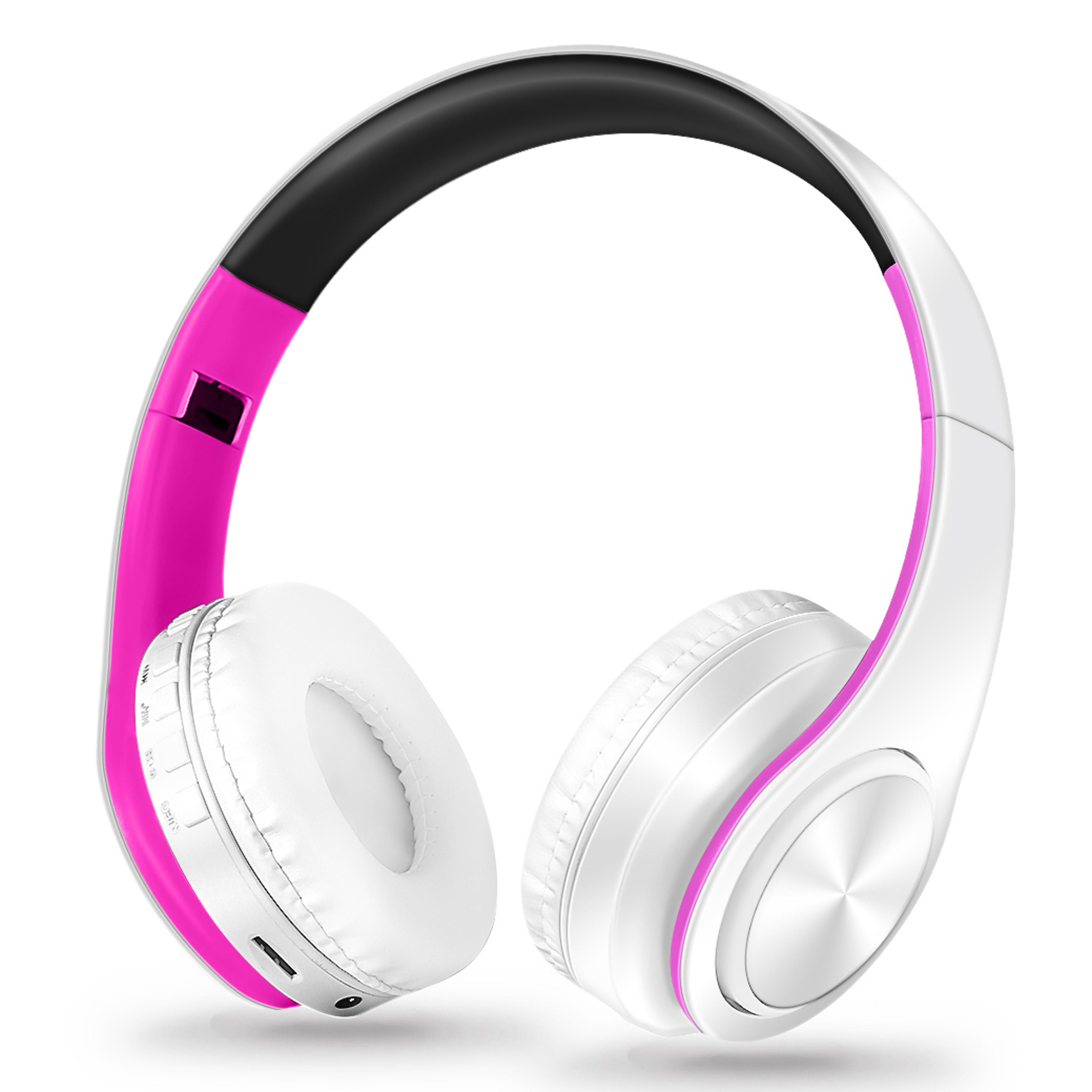 gold wireless bluetooth headphones with built-in mic & stereo sound for gaming & calls