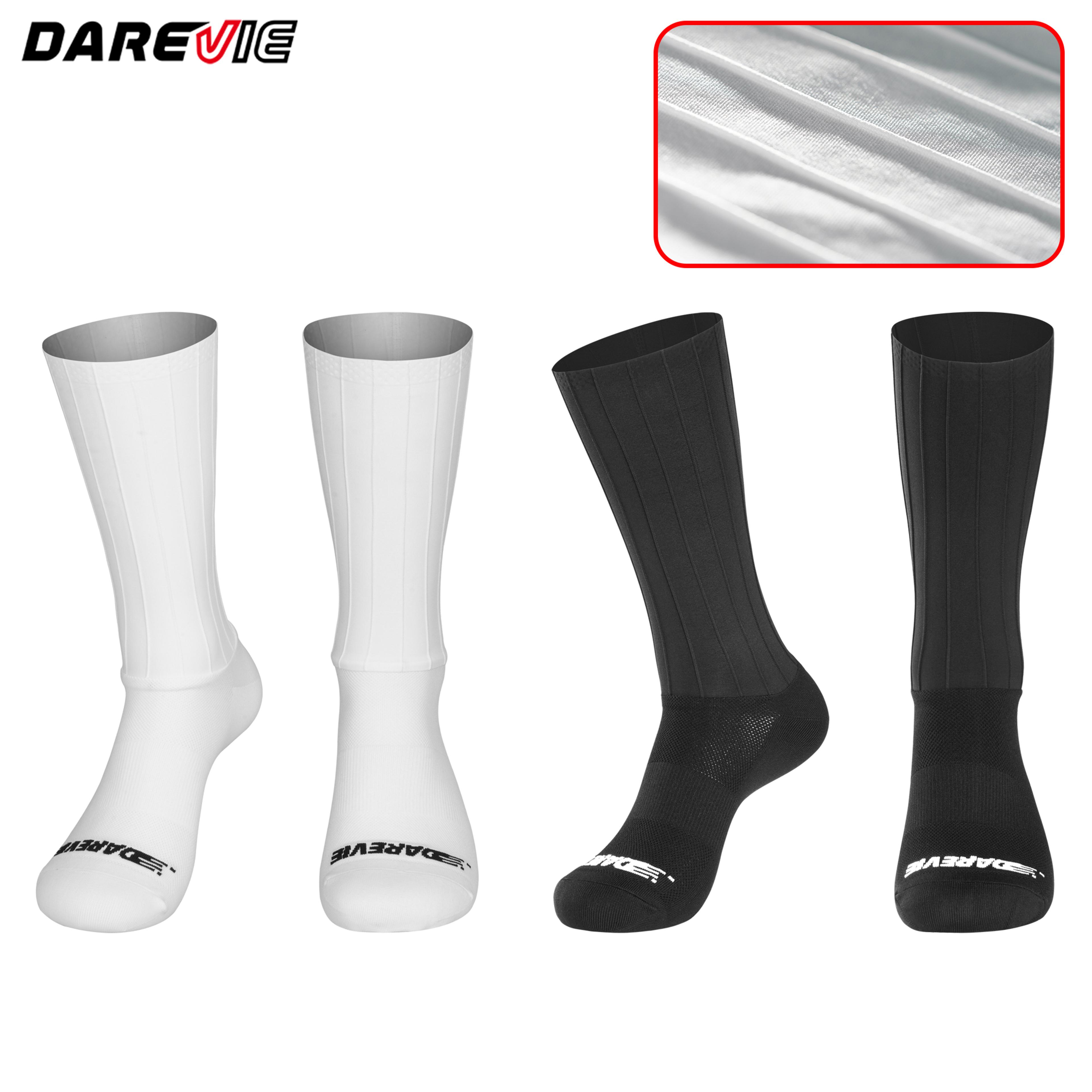 mens aerodynamic cycling socks anti-slip, elastic sports socks for biking
