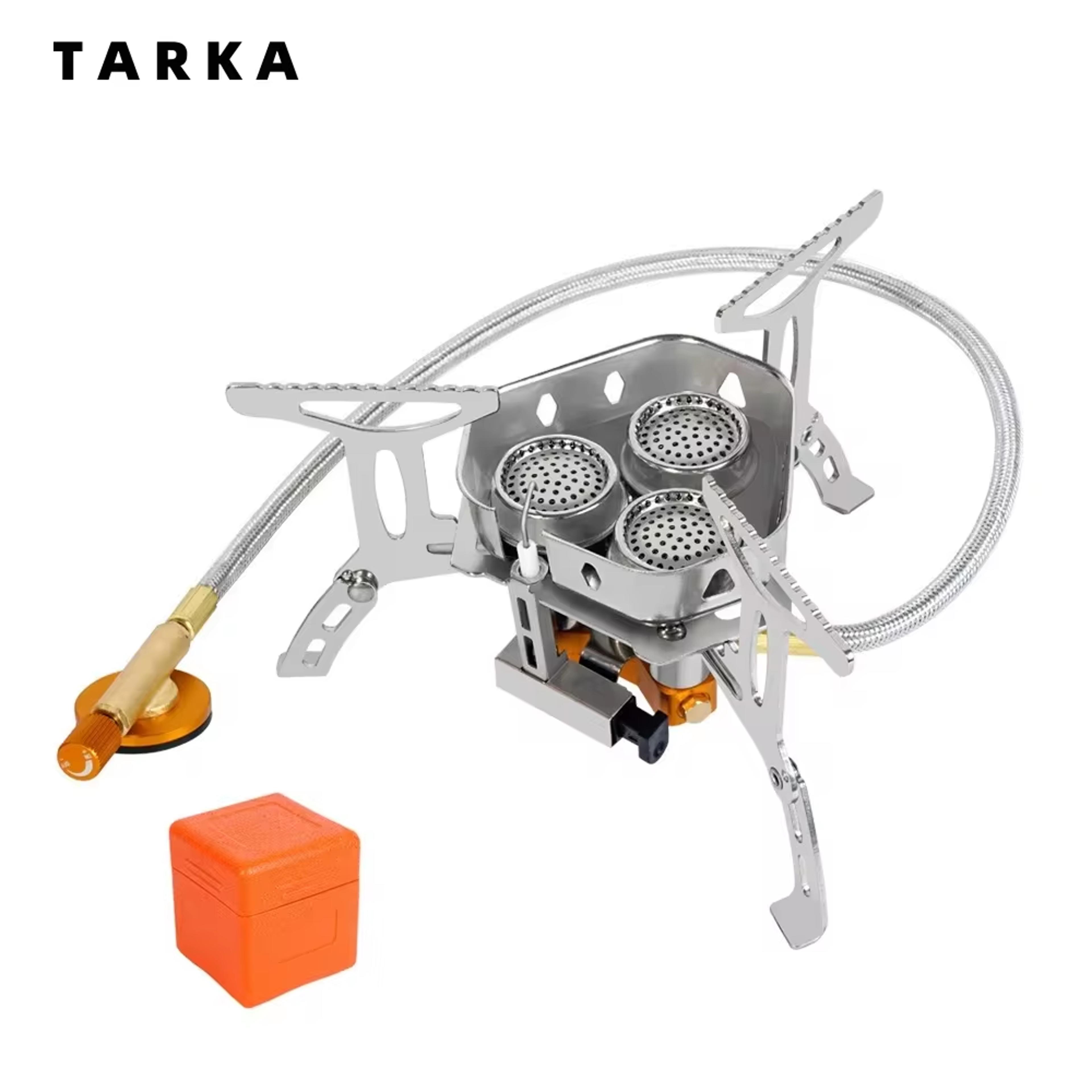 head gas stove for outdoor cooking foldable burner for hiking, bbq, and camping