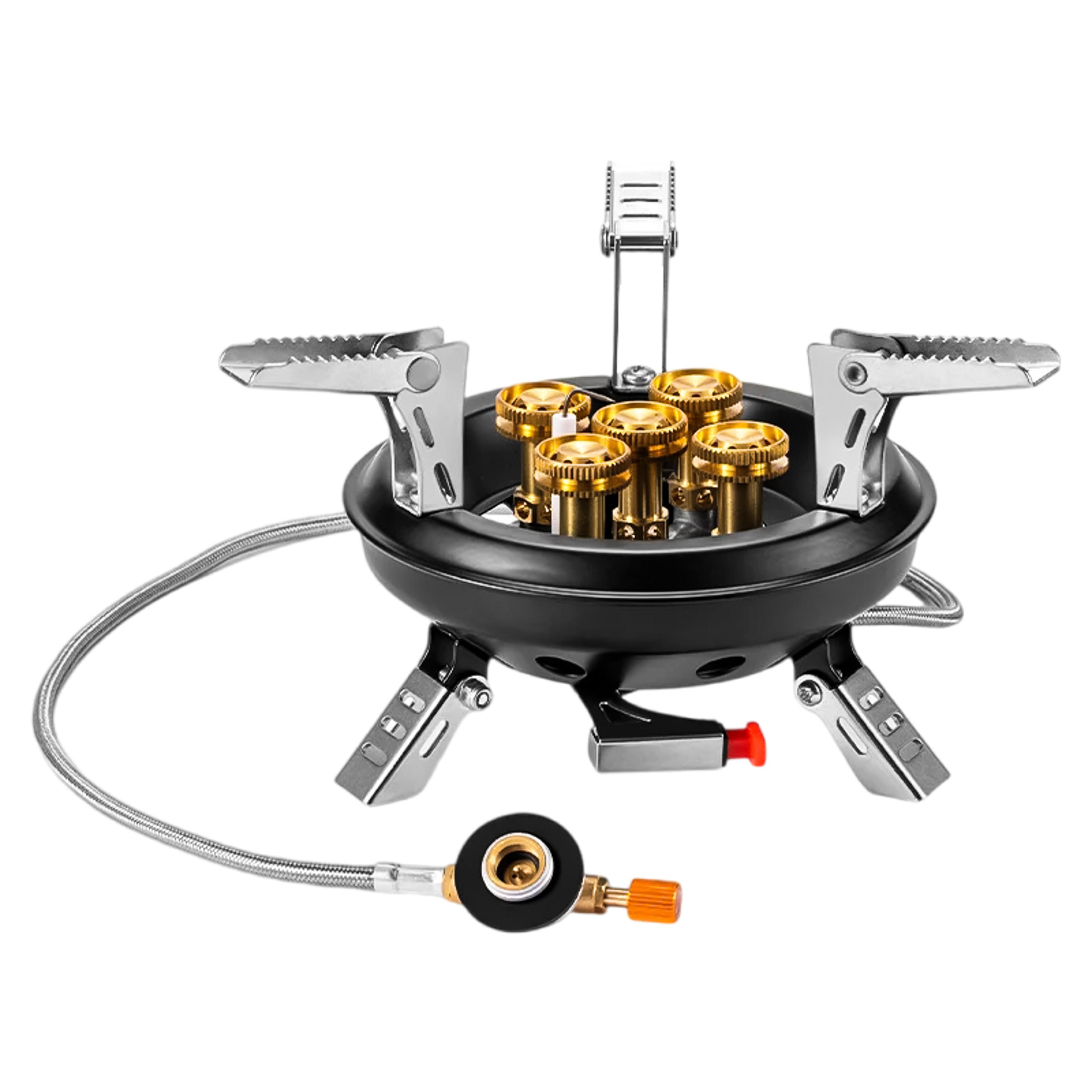 portable camping gas stove high-pressure propane butane burner with piezo ignition for outdoor adventures