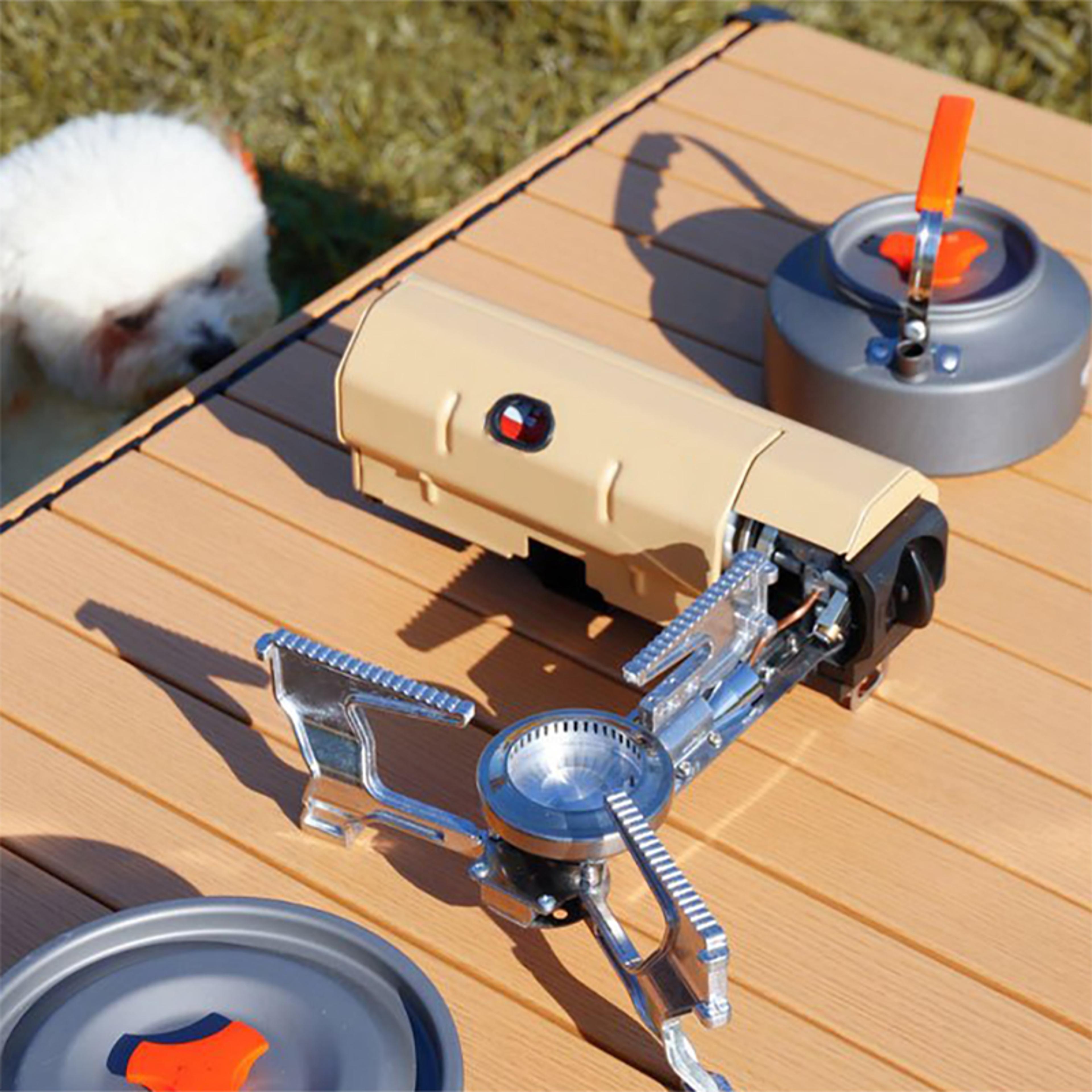 camping cassette stove portable folding gas burner for outdoor cooking, hiking, and picnics