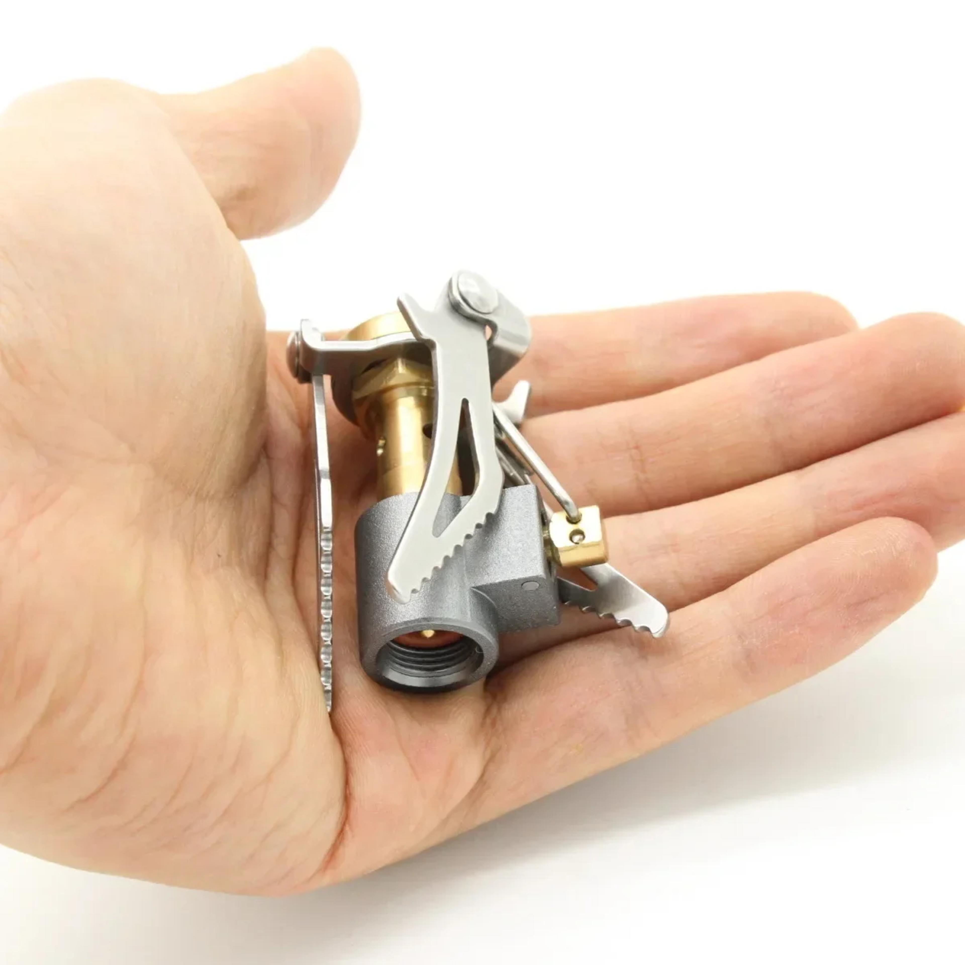 portable camping stove foldable mini gas burner for backpacking and outdoor cooking