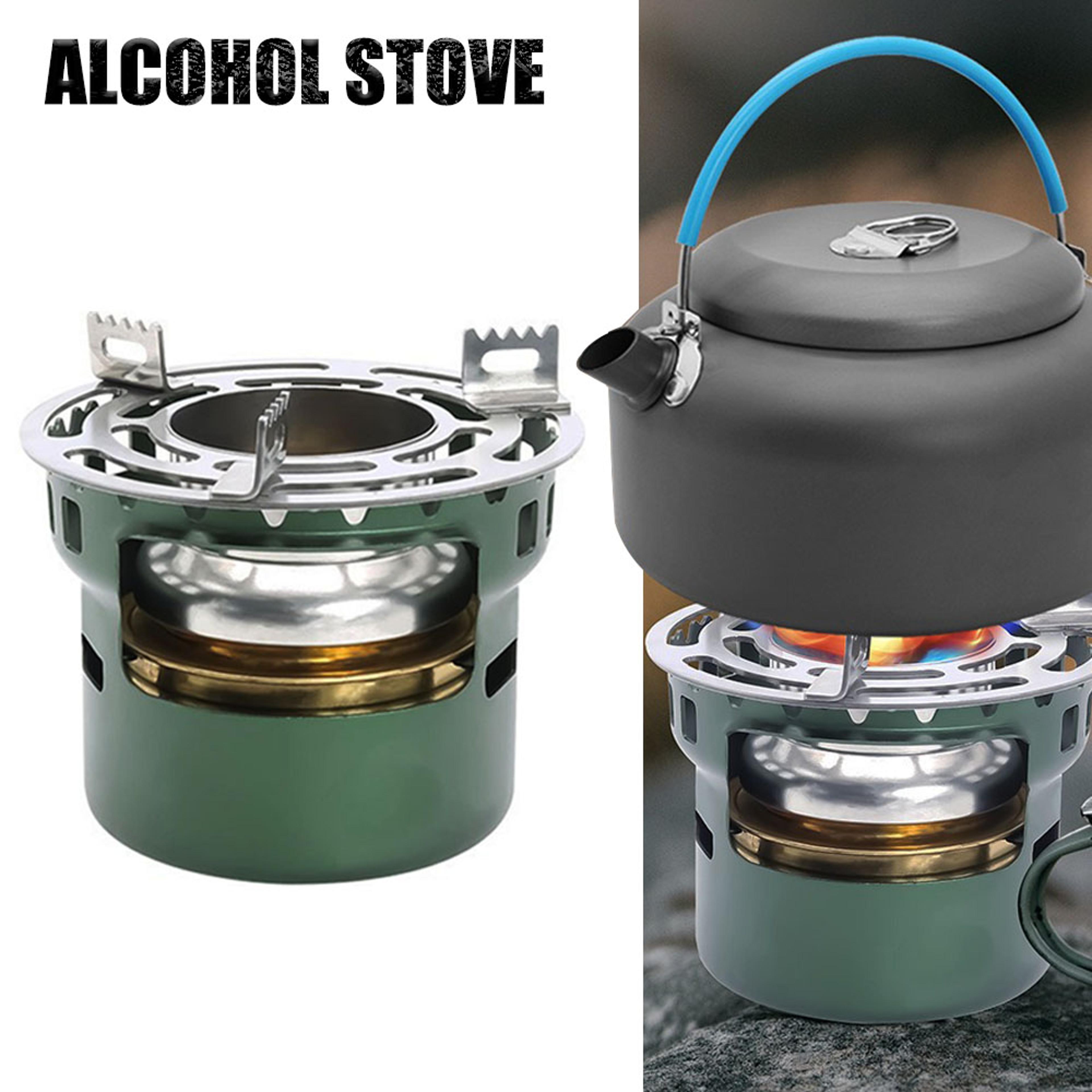 portable alcohol stove for camping, hiking & outdoor cooking compact mini barbecue furnace