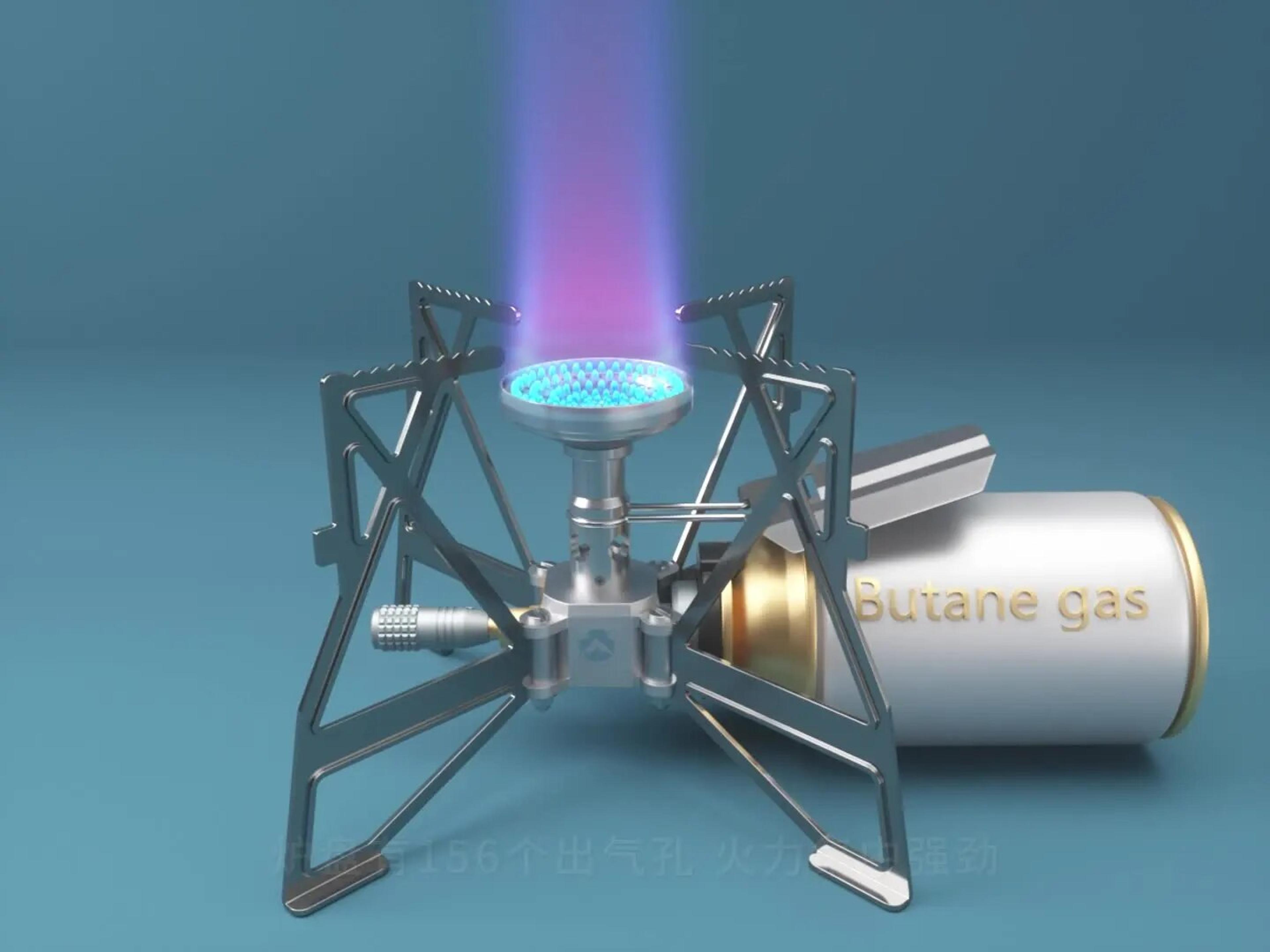 portable butterfly stove for camping, hiking & outdoor cooking windproof & foldable gas stove