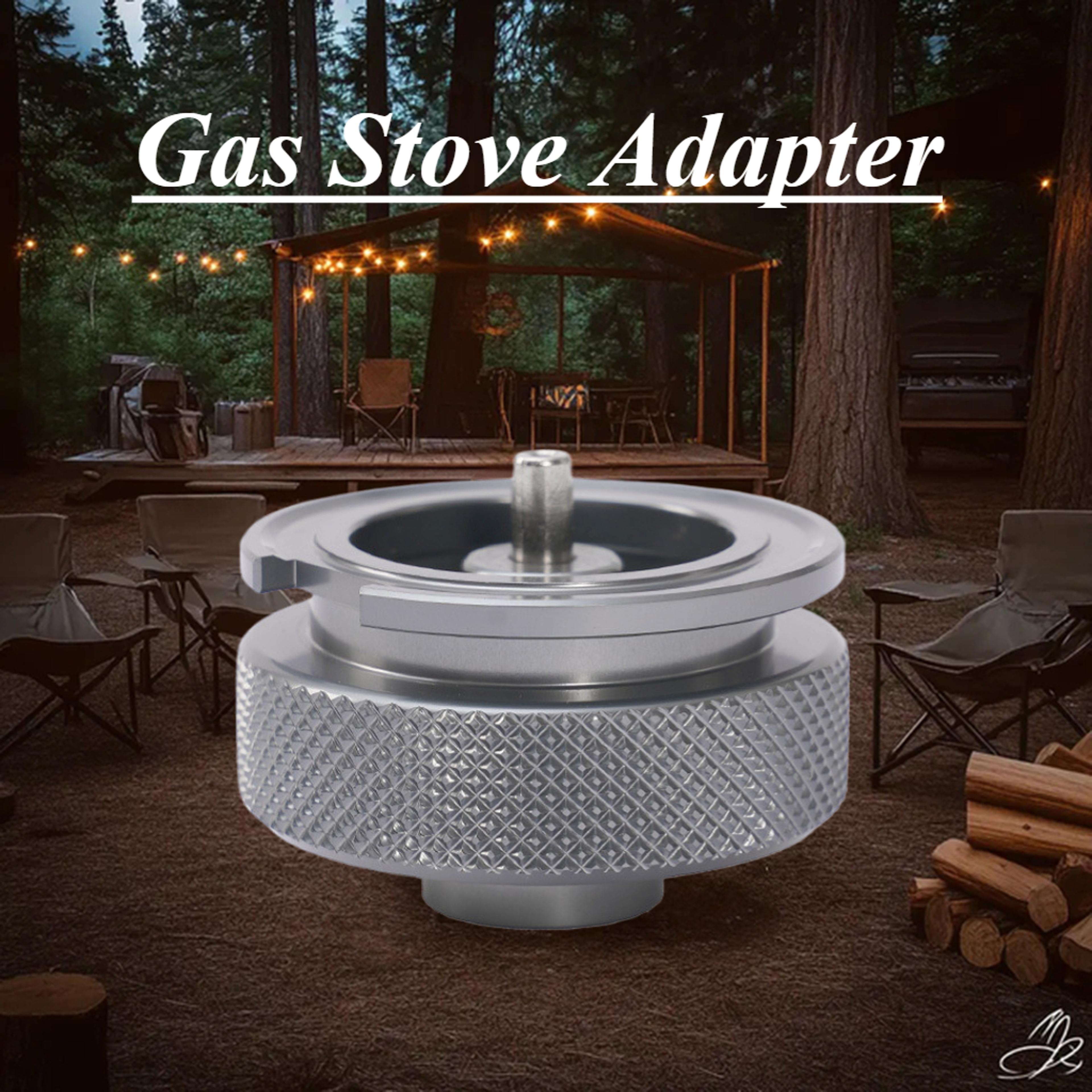 aluminum alloy gas canister adapter quick connect to thread converter for camping stove & torch