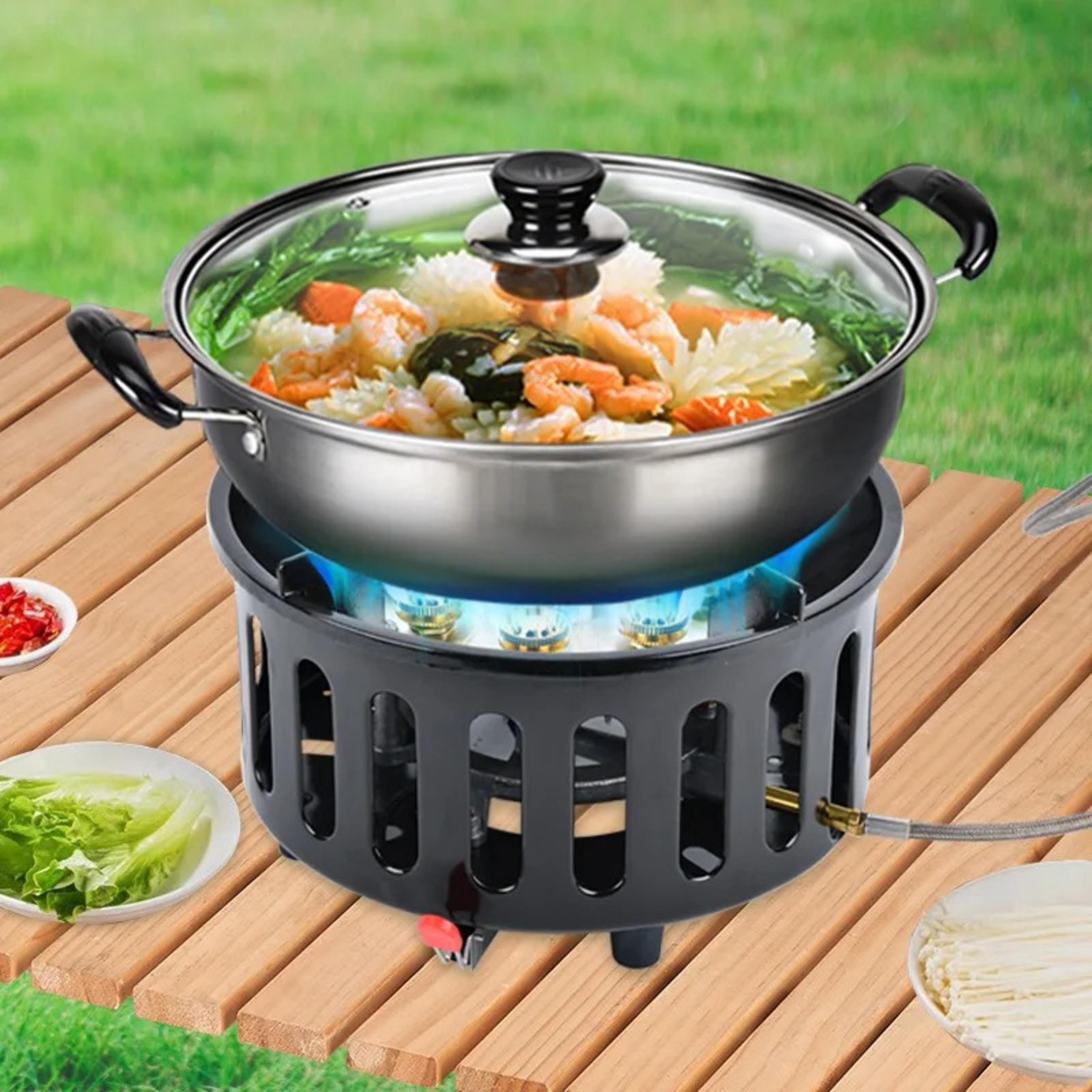 high-power camping gas stove core burner with windproof electronic ignition for outdoor adventures