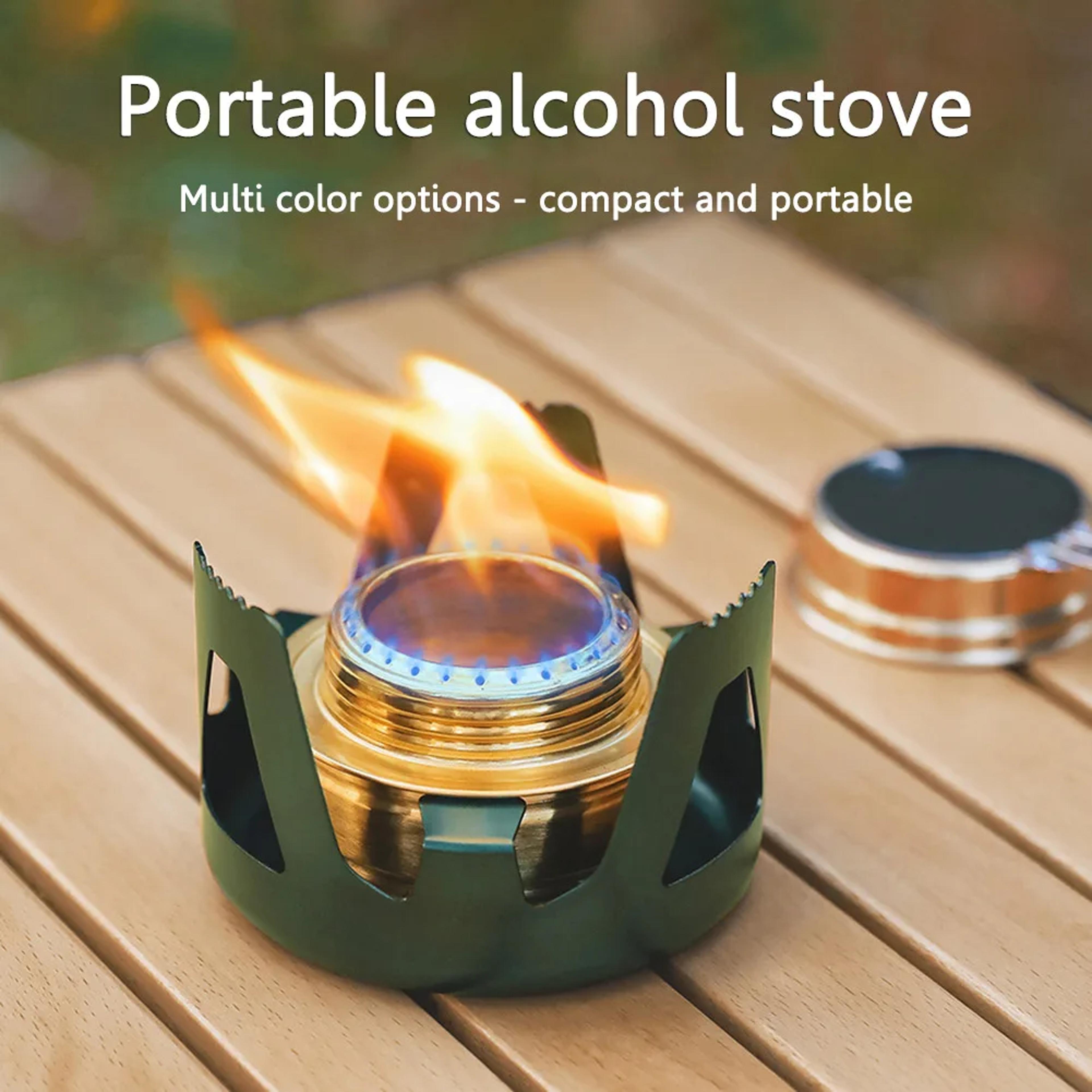 ultralight portable mini alcohol stove with adjustable firepower burner for outdoor camping