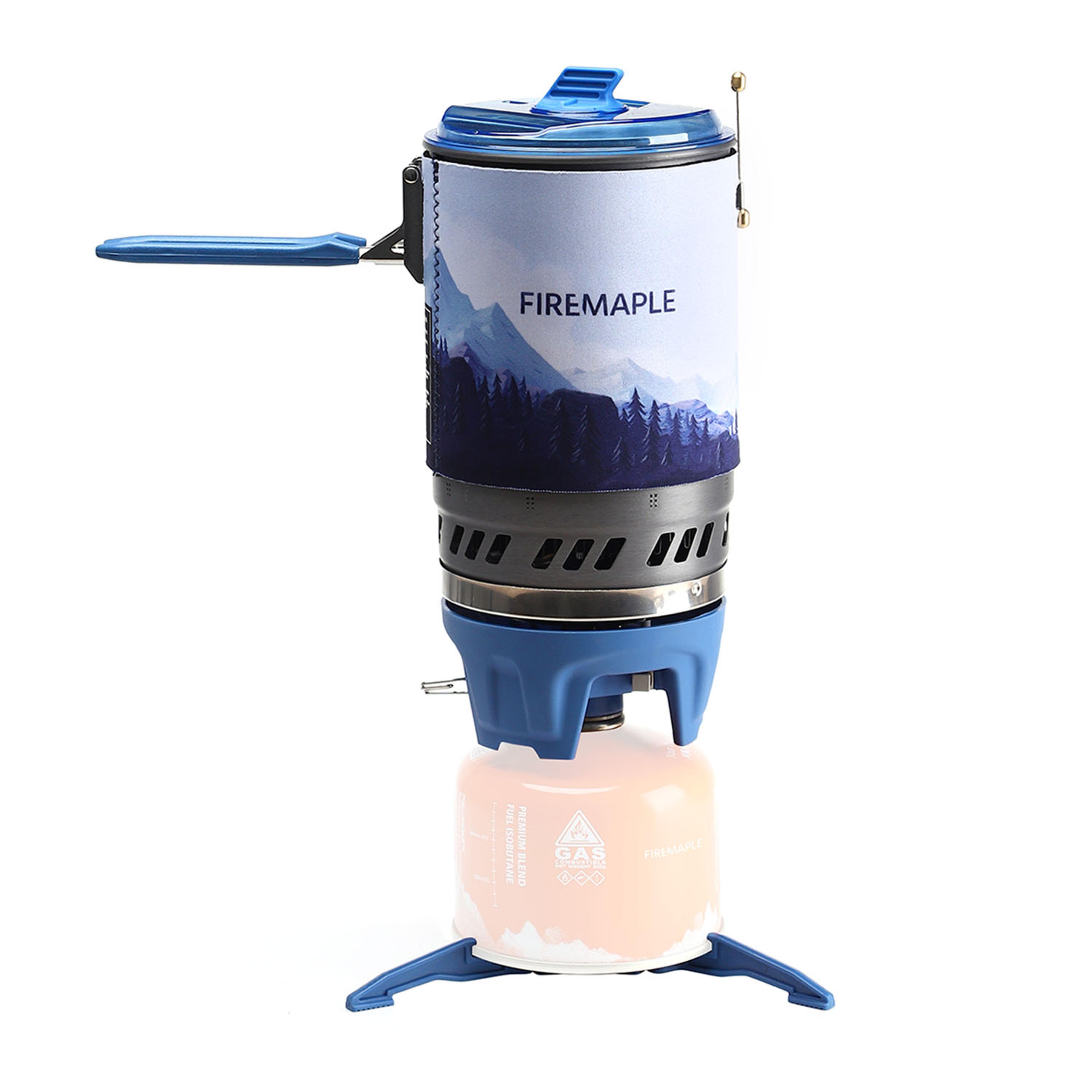 portable jet burner camping stove with micro regulator and water boiler